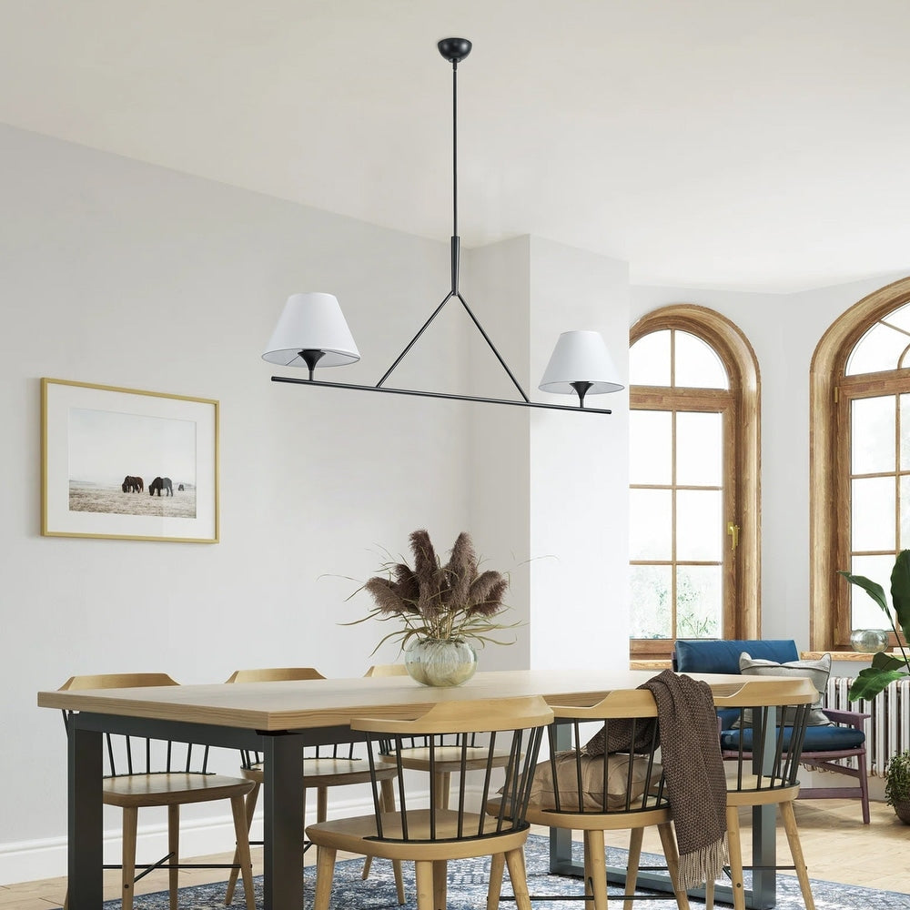 Keen Linear Modern Elegant Brass Fabric Chandelier - Letslighting