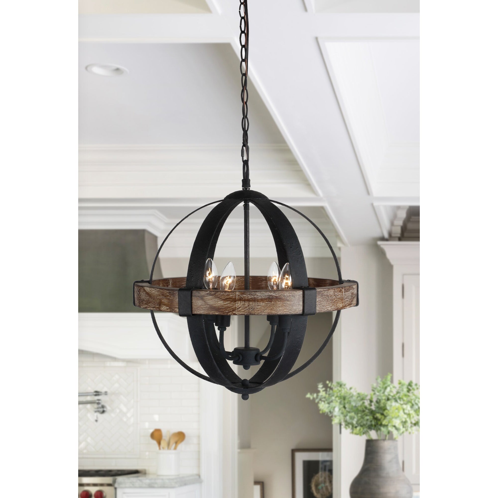 Luxe Vintage Industrial Wooden Pendant Lamp - Letslighting