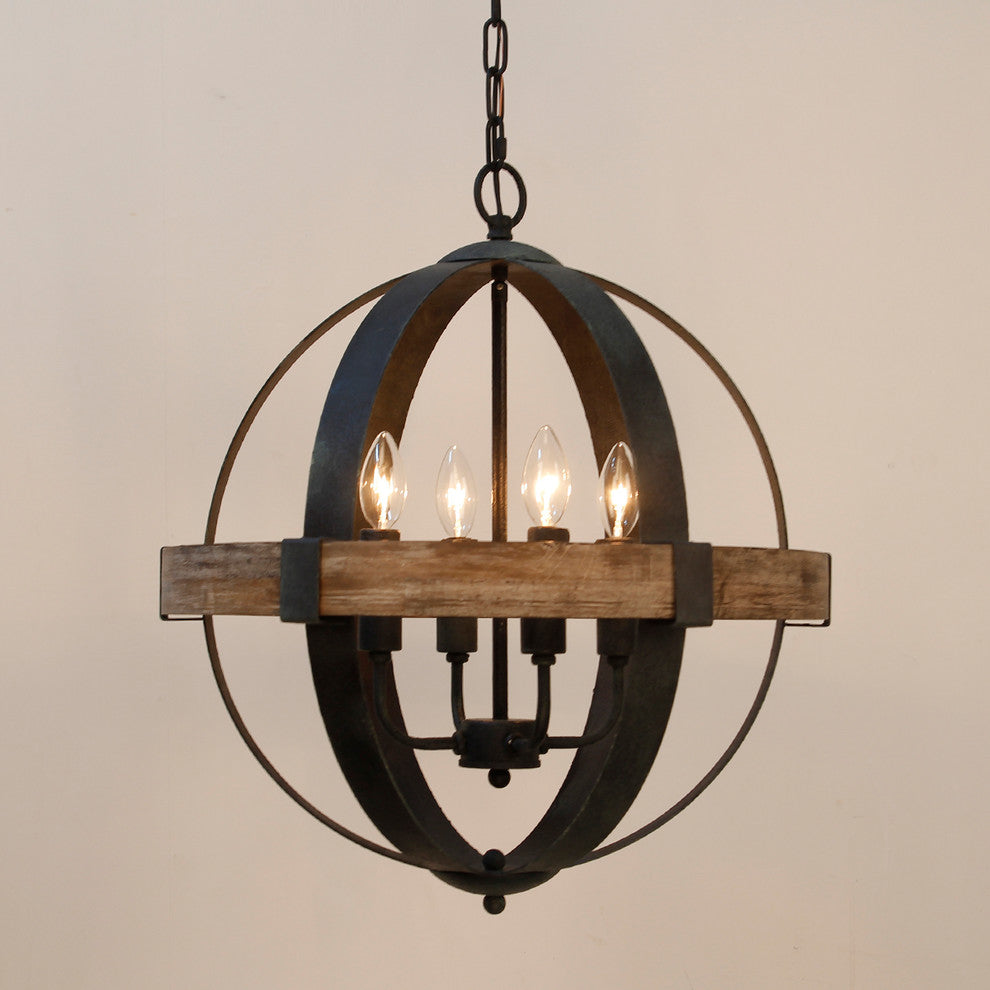 Luxe Vintage Industrial Wooden Pendant Lamp - Letslighting