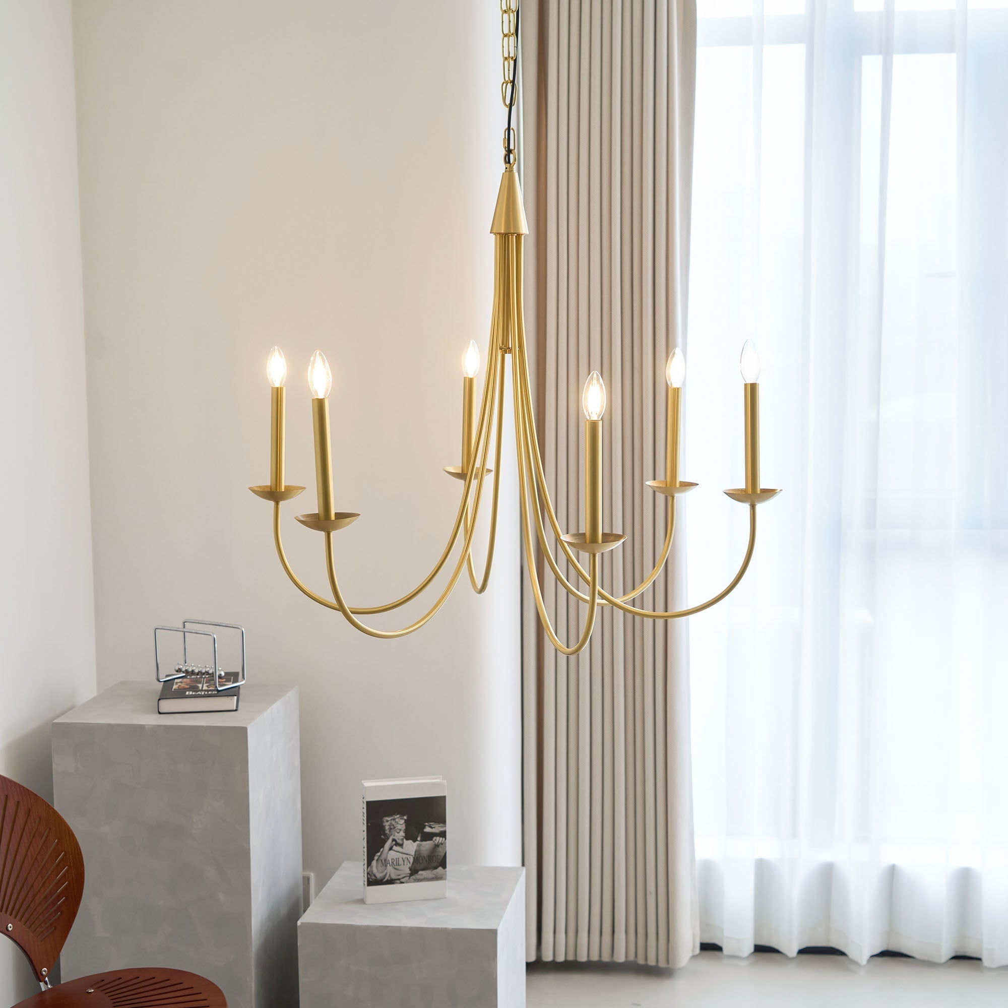 Nectar Vintage Industrial Brass Chandelier - Letslighting