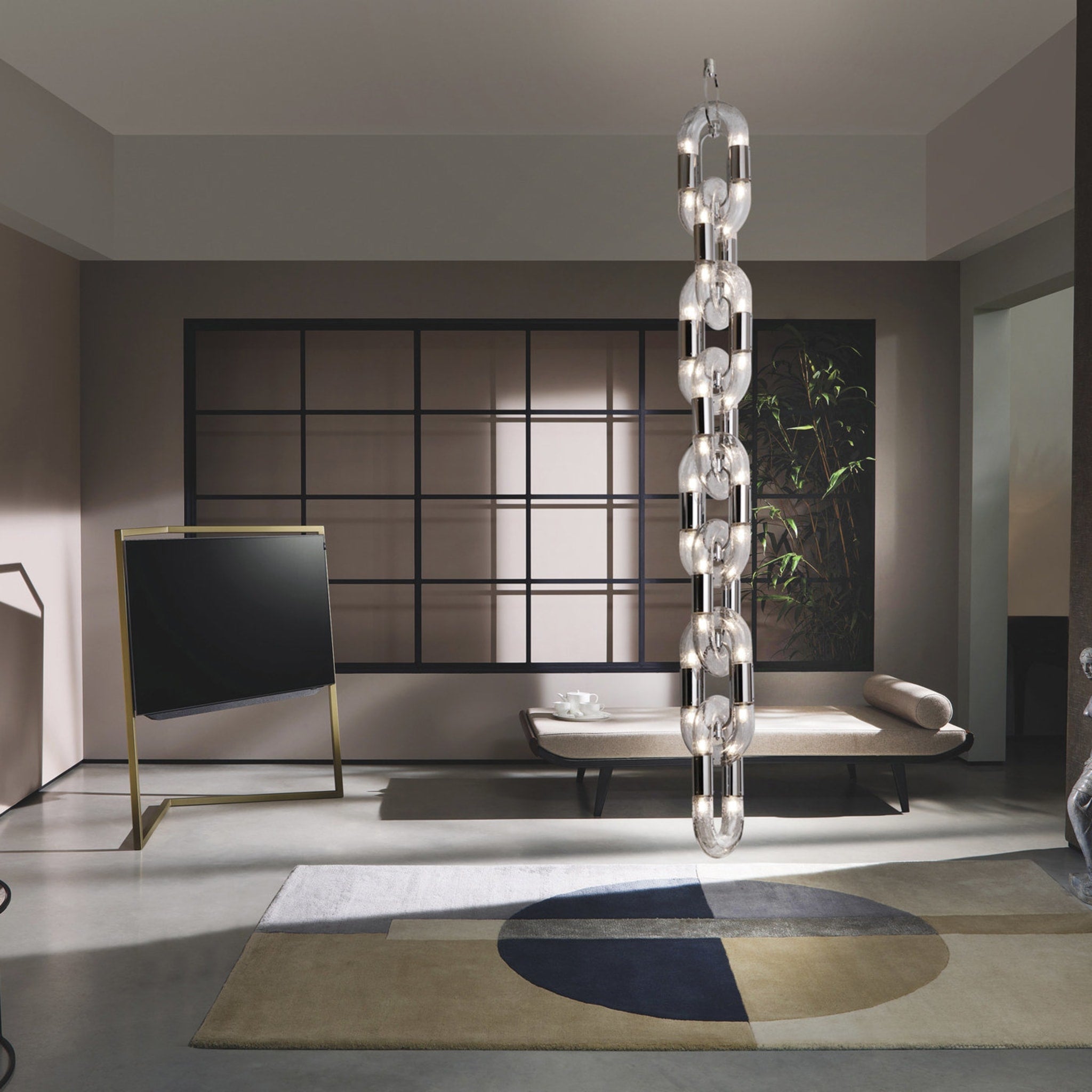 Pendant Light Chain Link Modern Acrylic Stainless Steel Hanging Lamp - Letslighting