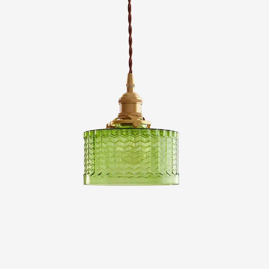 Cavella Pendant Lamp Glass Textured Green Vintage - Letslighting