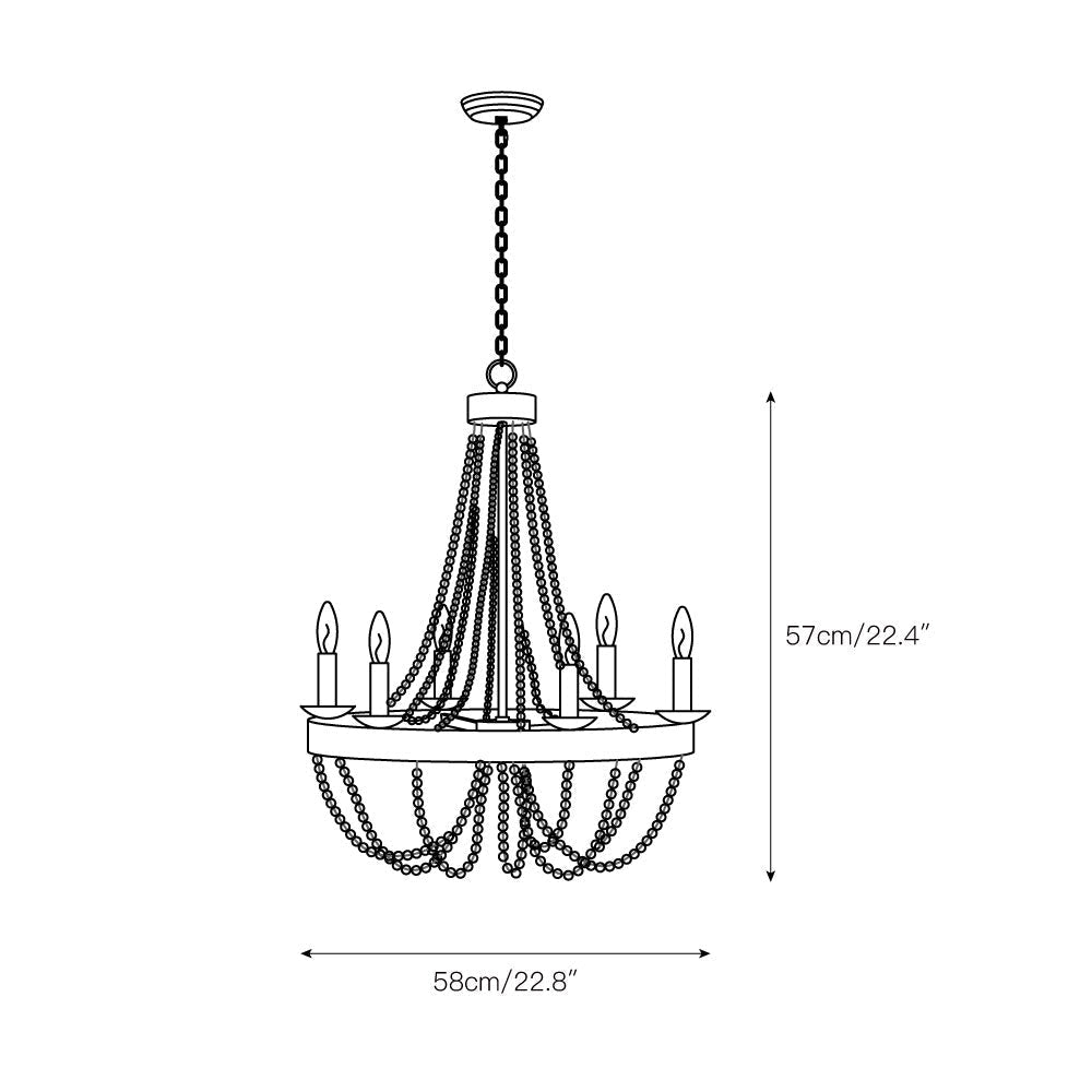 Rise Vintage Traditional Wooden Chandelier - Letslighting