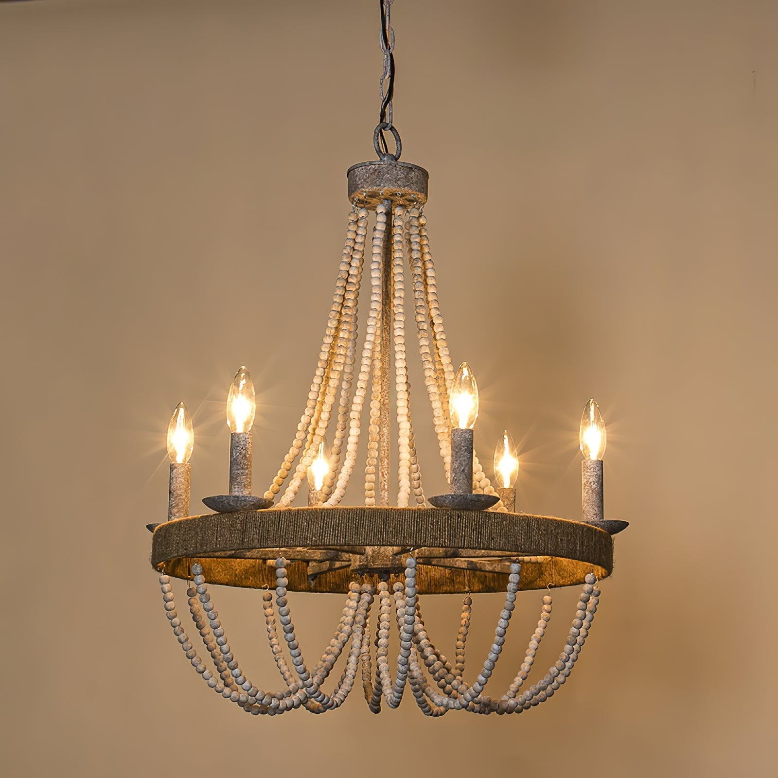 Rise Vintage Traditional Wooden Chandelier - Letslighting