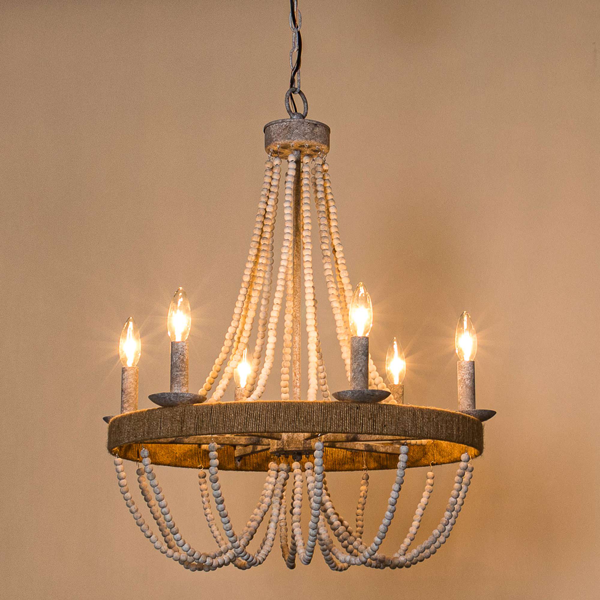 Rise Vintage Traditional Wooden Chandelier - Letslighting