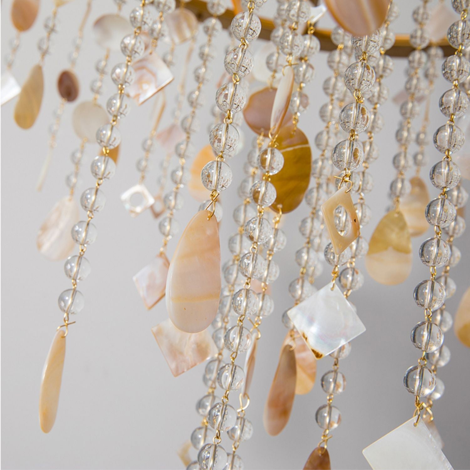 Trove Postmodern Luxury Natural Metal Alabaster Chandelier - Letslighting