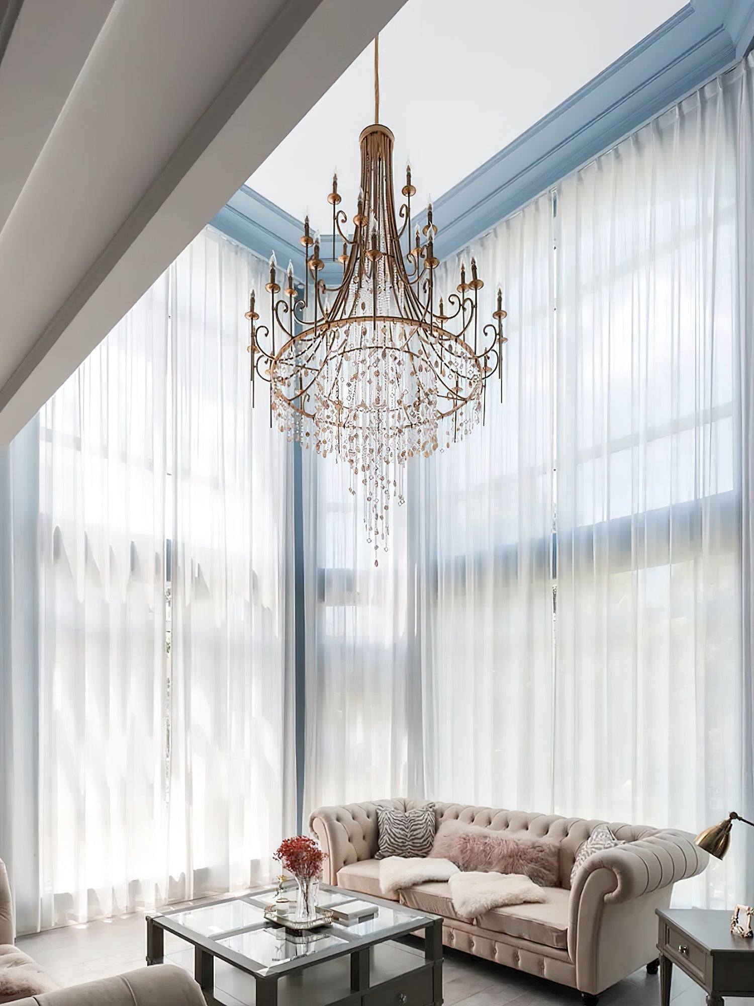 Trove Postmodern Luxury Natural Metal Alabaster Chandelier - Letslighting