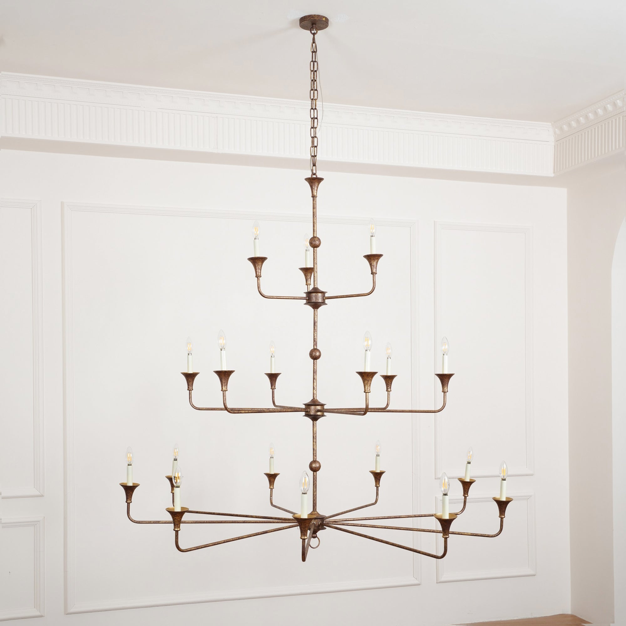 Wisp Grande Vintage Industrial Bronze Chandelier - Letslighting
