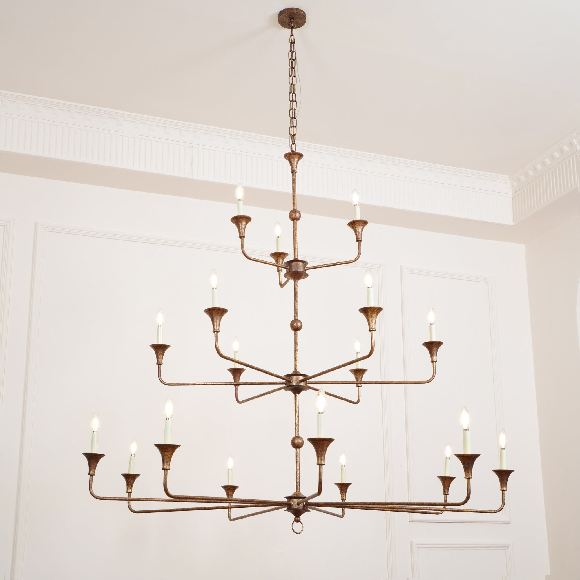 Wisp Grande Vintage Industrial Bronze Chandelier - Letslighting