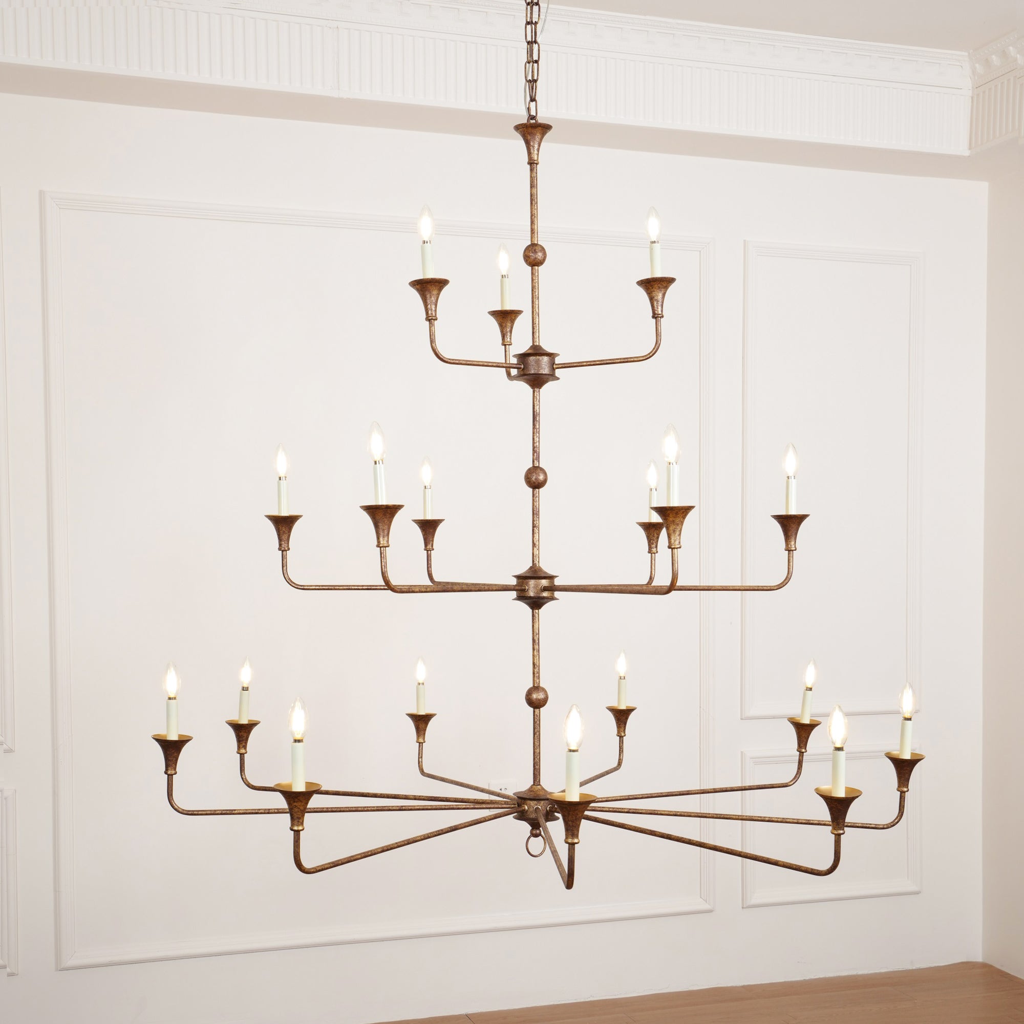 Wisp Grande Vintage Industrial Bronze Chandelier - Letslighting
