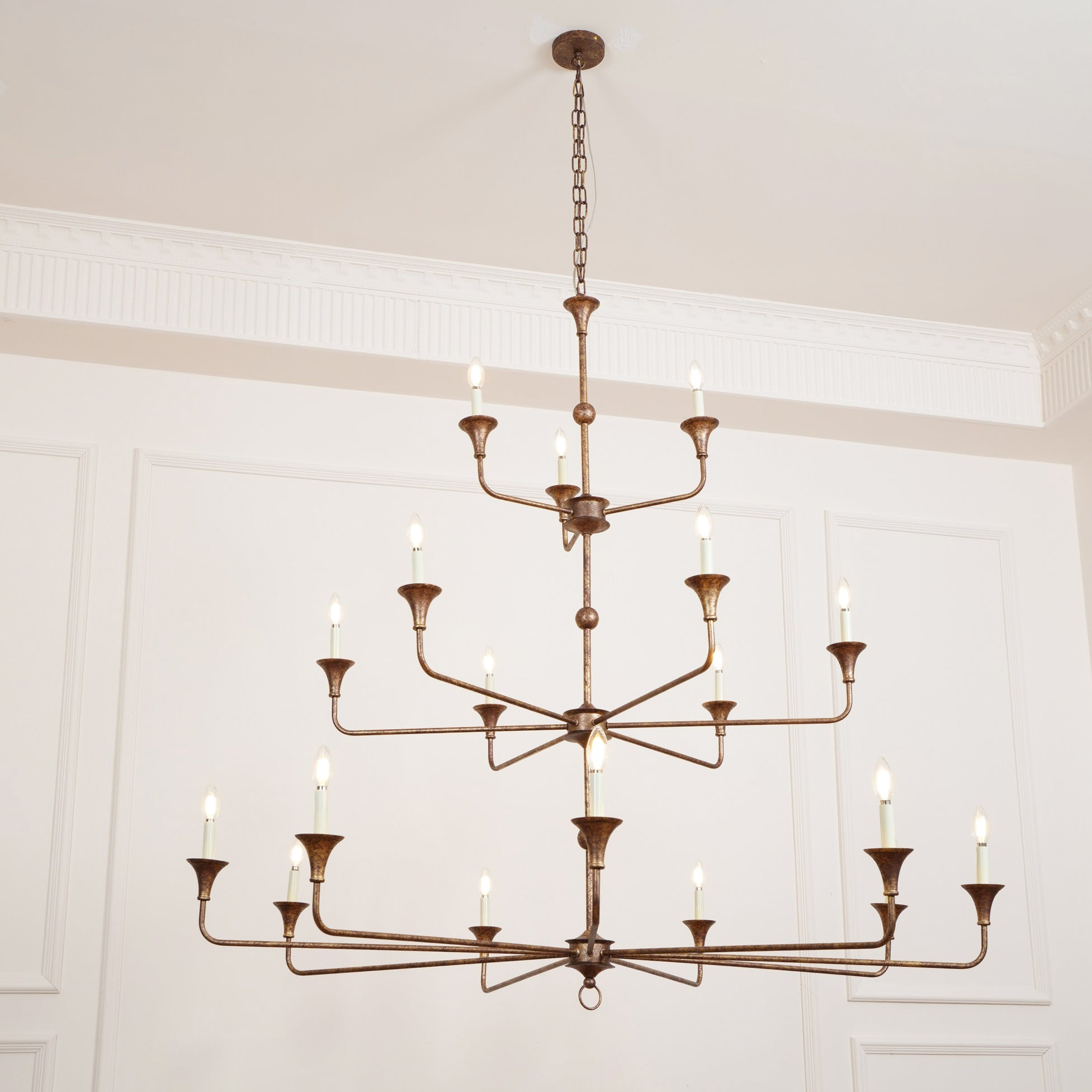 Wisp Grande Vintage Industrial Bronze Chandelier - Letslighting