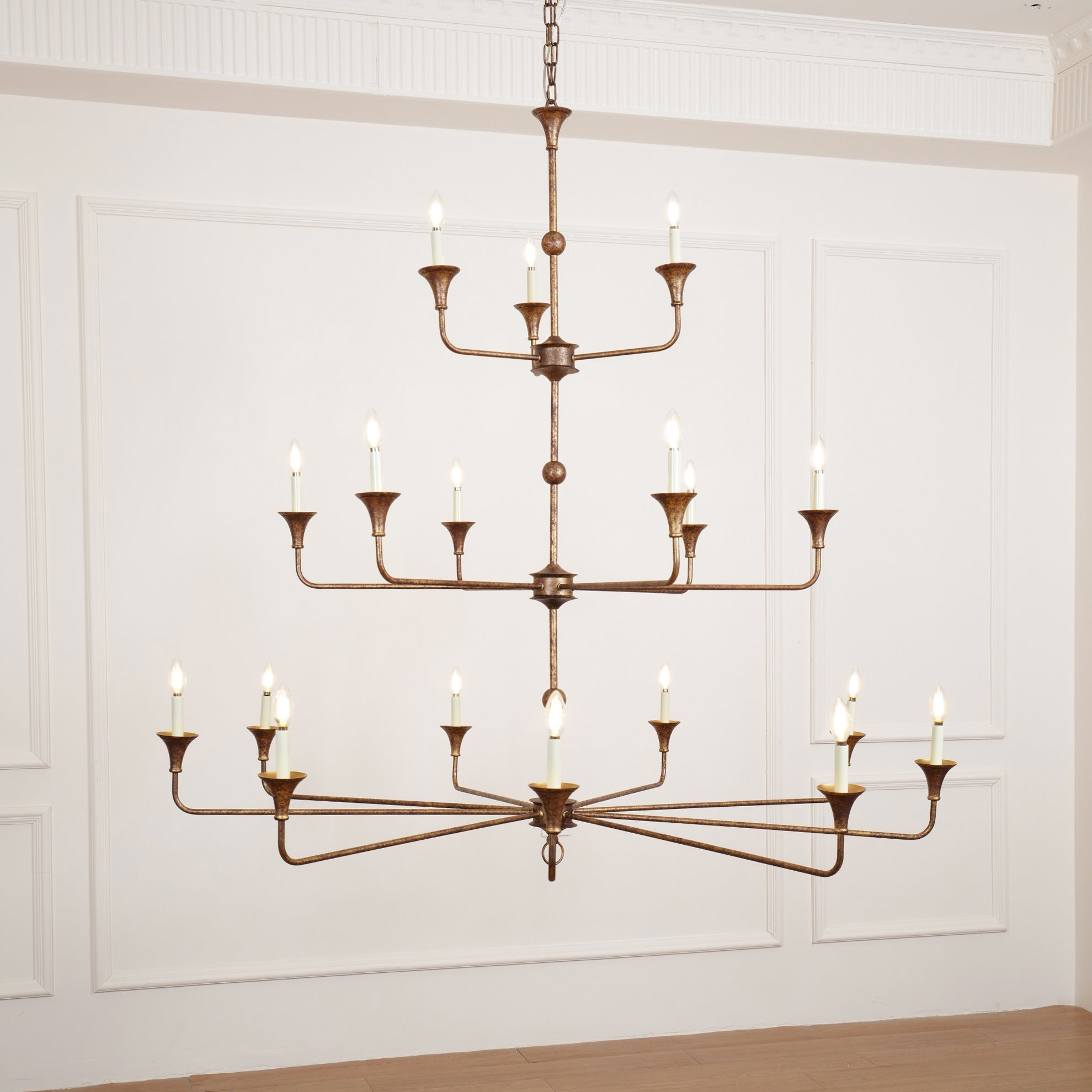 Wisp Grande Vintage Industrial Bronze Chandelier - Letslighting