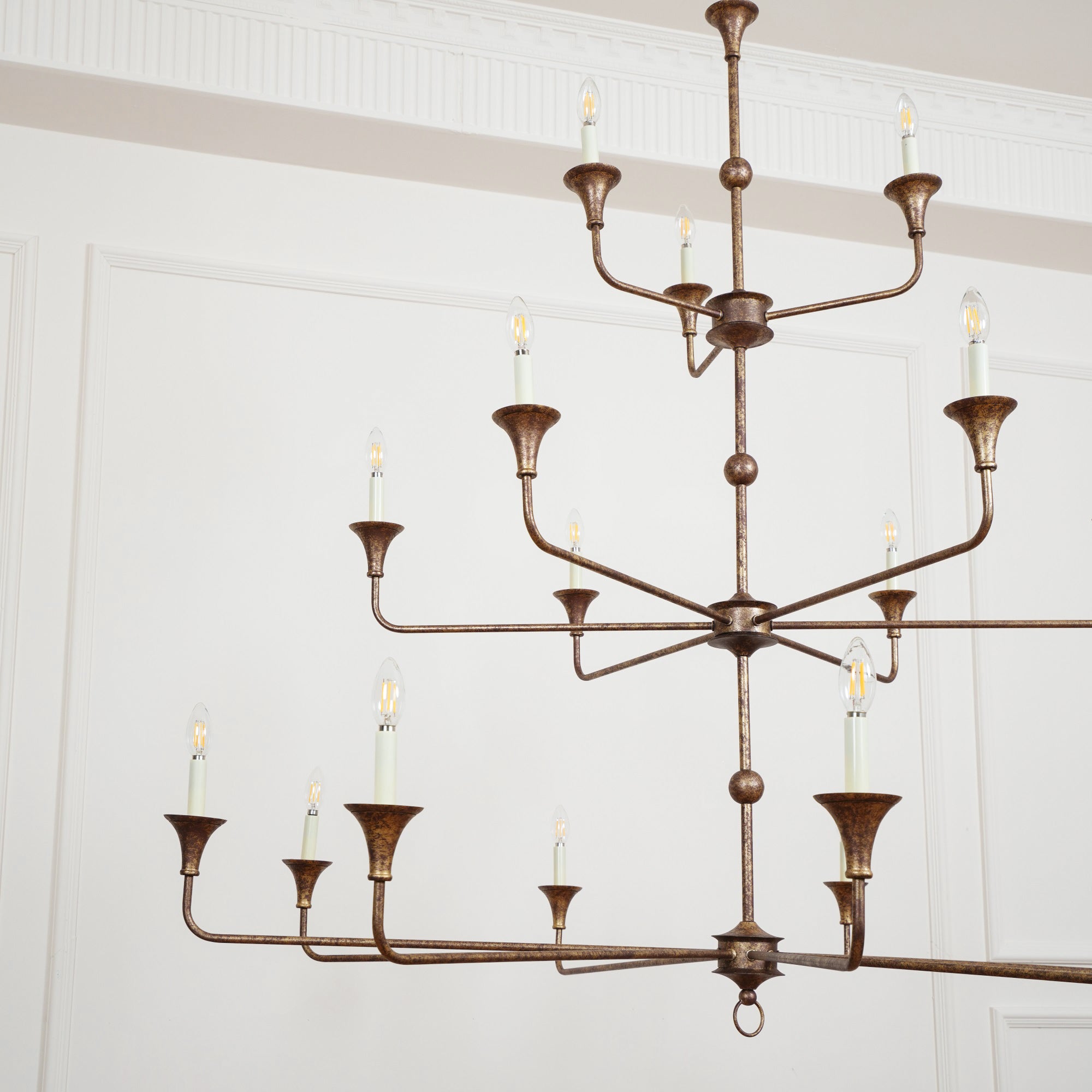Wisp Grande Vintage Industrial Bronze Chandelier - Letslighting
