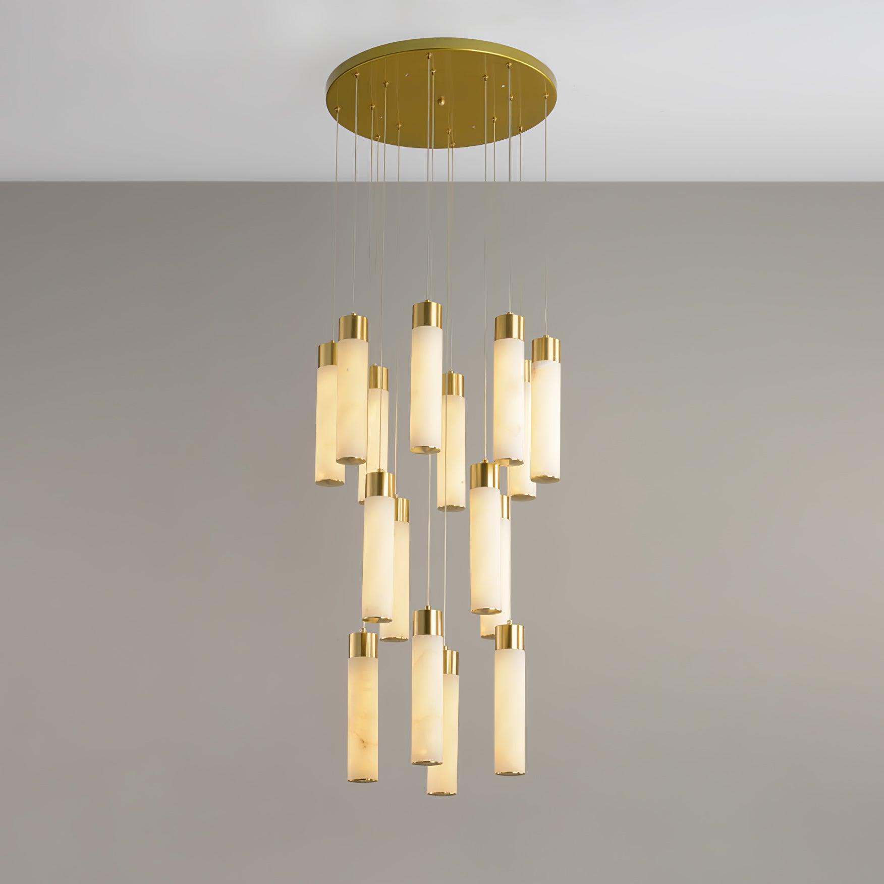 Aurelia  Alabaster Chandelier Staircase