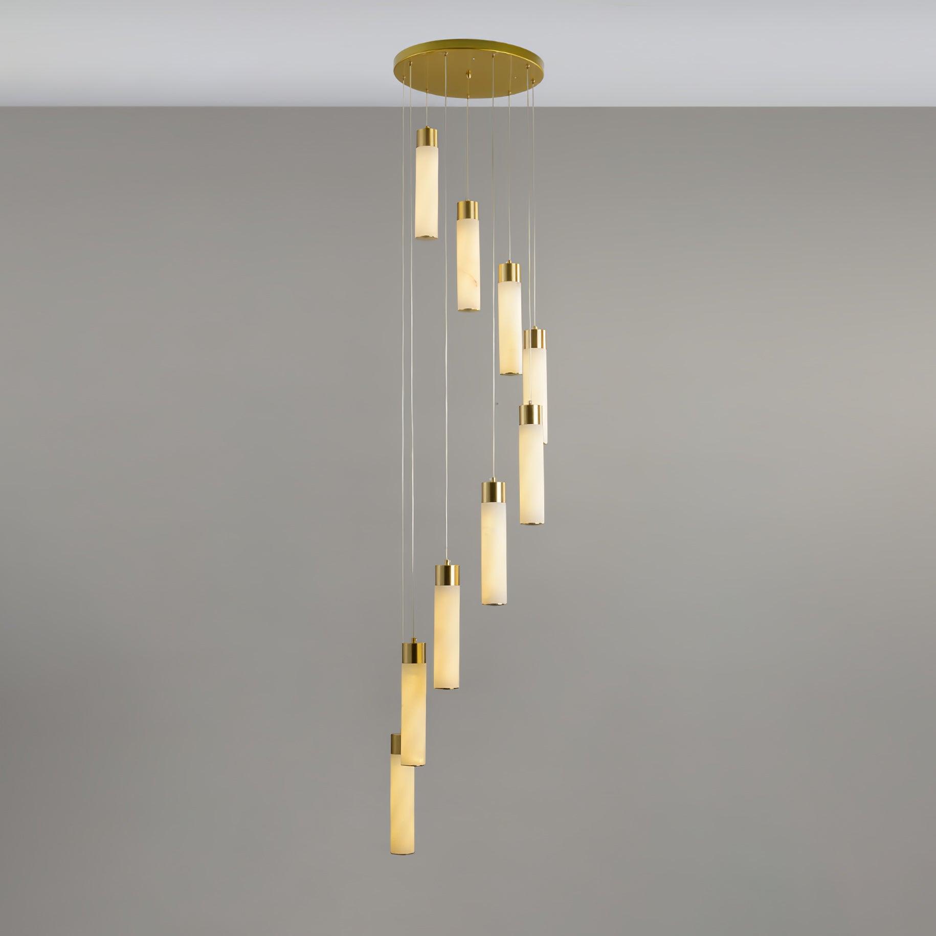 Aurelia  Alabaster Chandelier Staircase