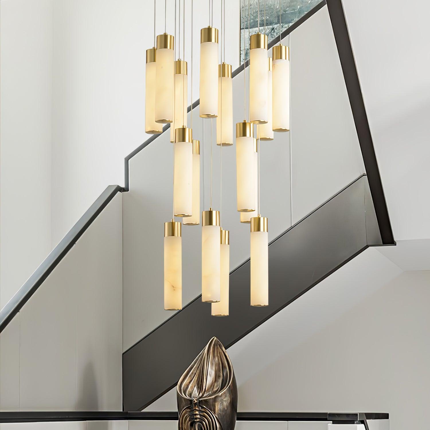 Aurelia  Alabaster Chandelier Staircase