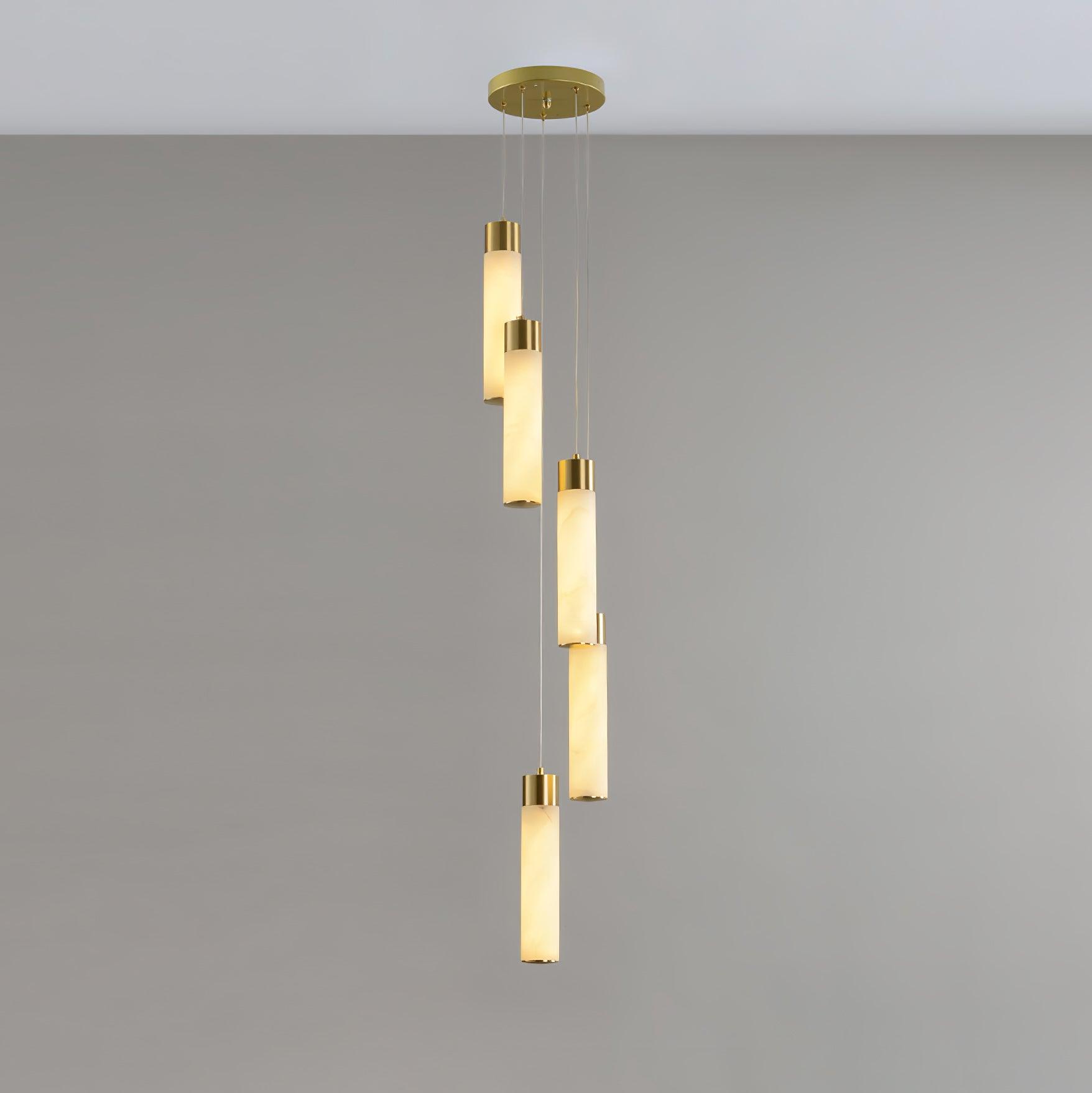 Aurelia  Alabaster Chandelier Staircase