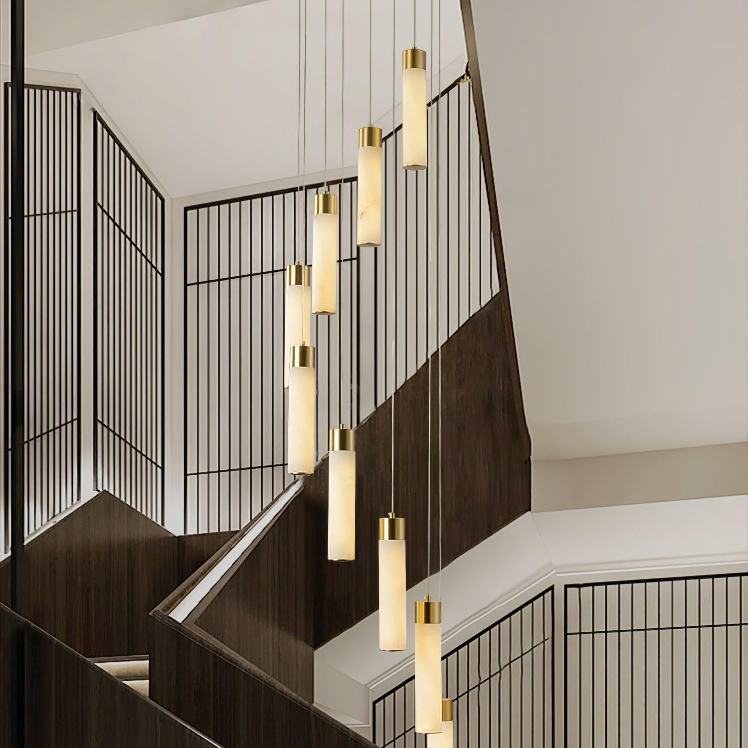 Aurelia  Alabaster Chandelier Staircase