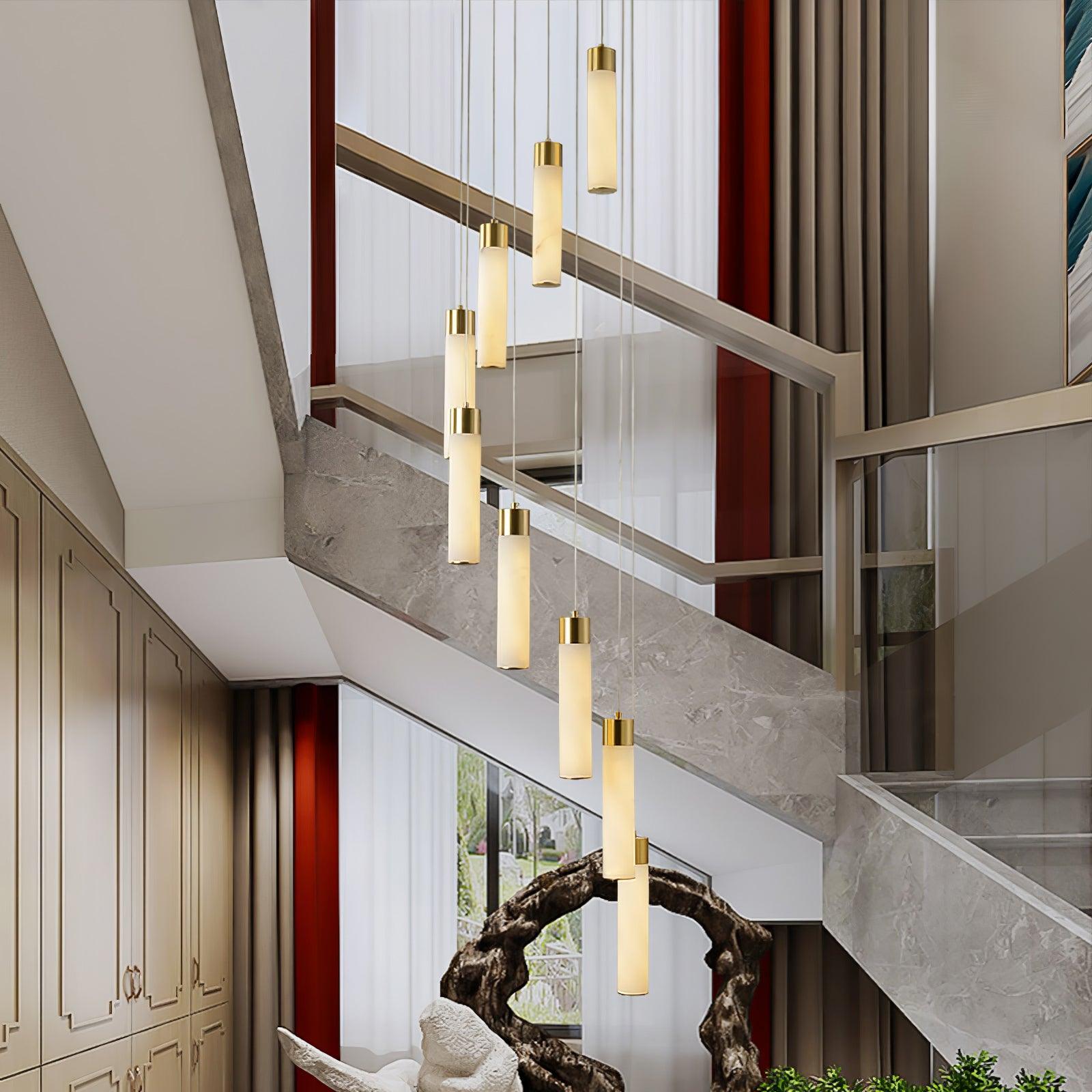 Aurelia  Alabaster Chandelier Staircase