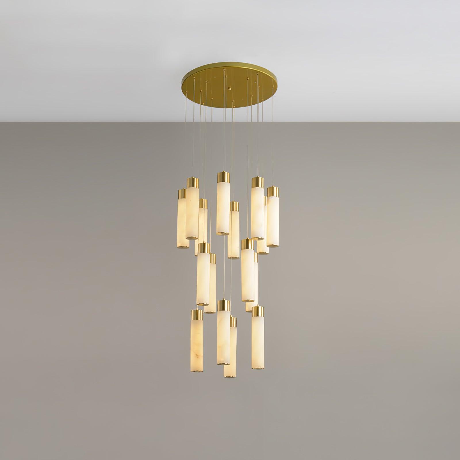 Aurelia  Alabaster Chandelier Staircase