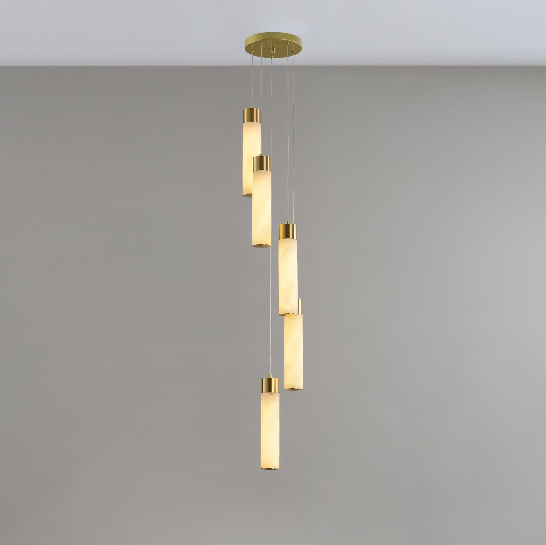 Aurelia  Alabaster Chandelier Staircase