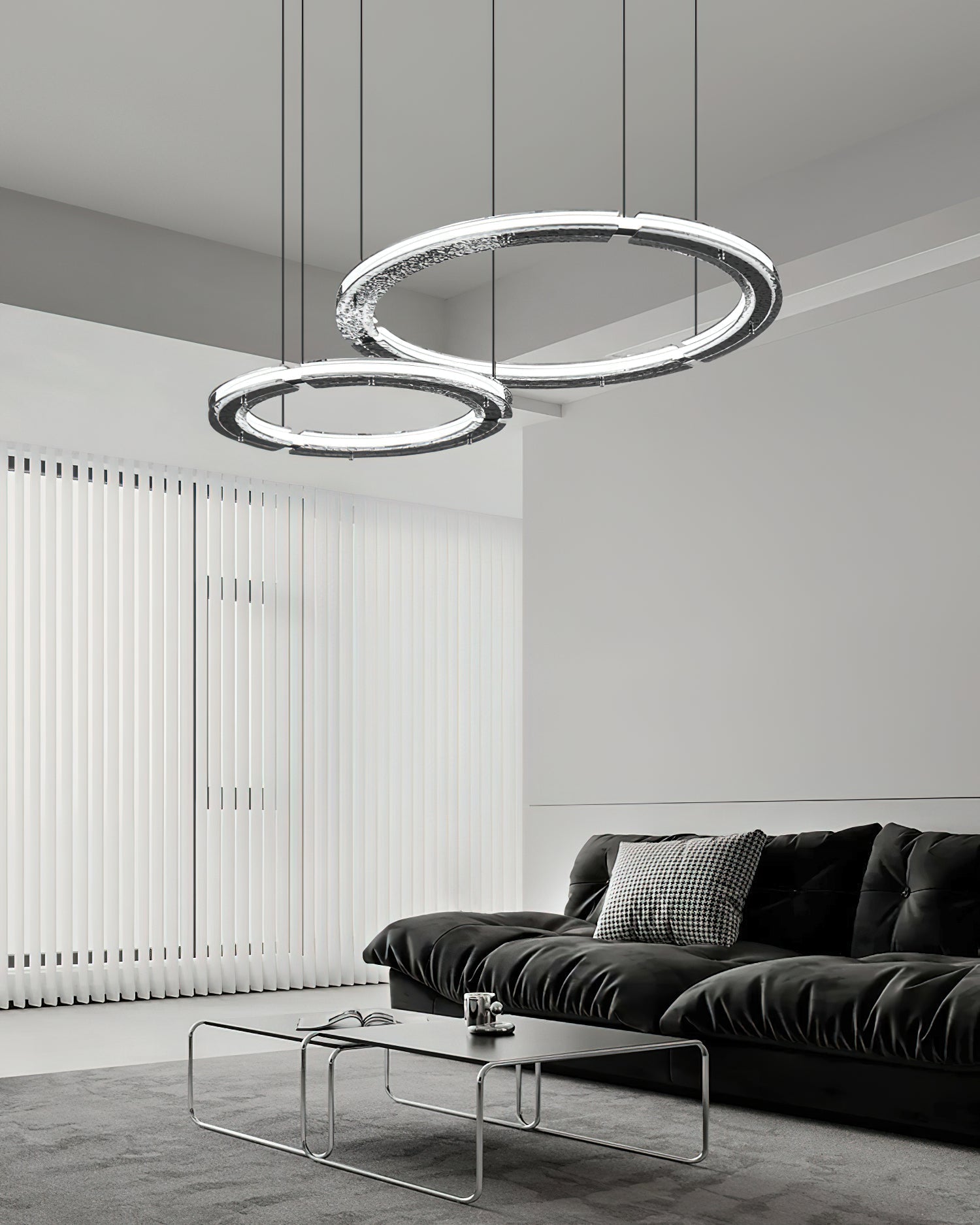 Lunara Dual-Ring Crystal Chandelier - Letslighting