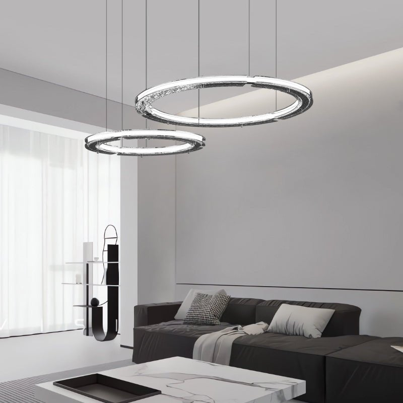 Lunara Dual-Ring Crystal Chandelier - Letslighting