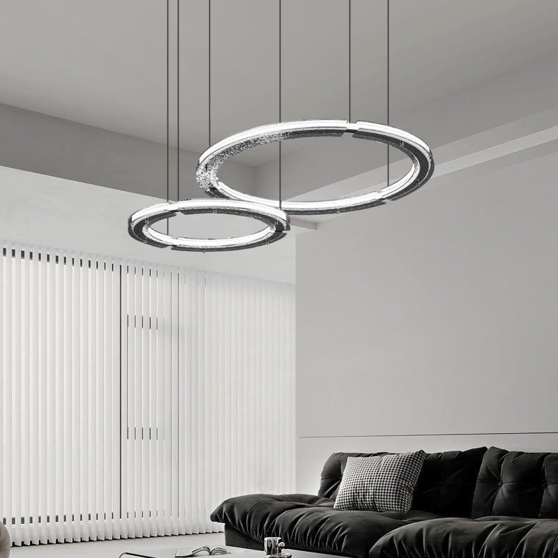 Lunara Dual-Ring Crystal Chandelier - Letslighting