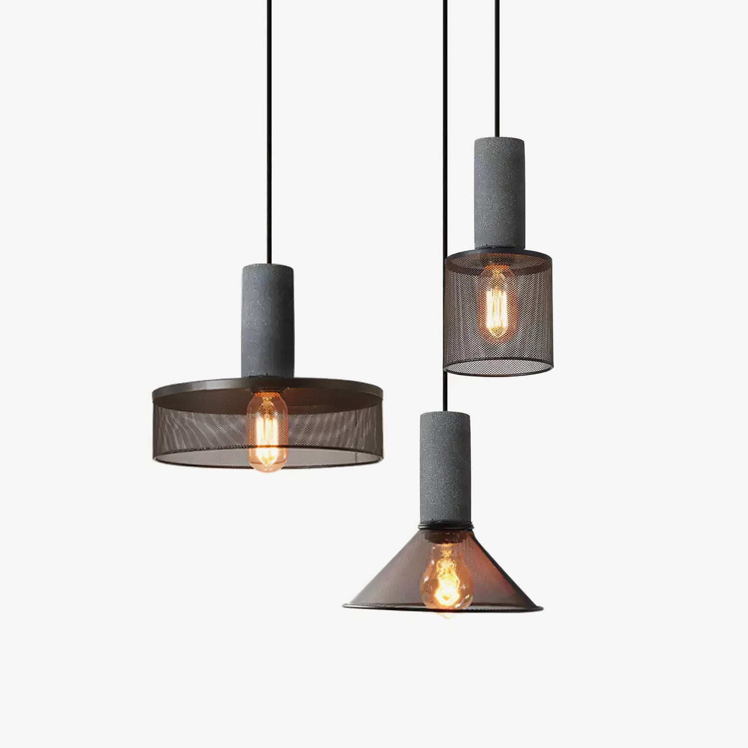 Hexa Cement Mesh Pendant Light - Letslighting