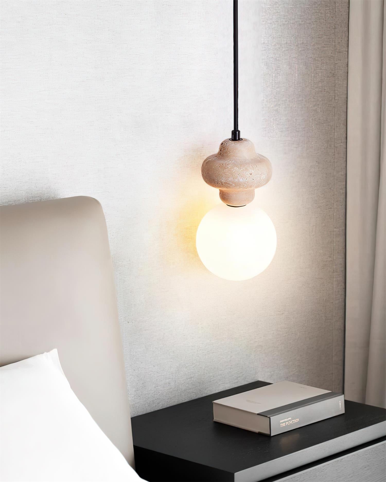 Lunara Travertine Geometric Pendant Light