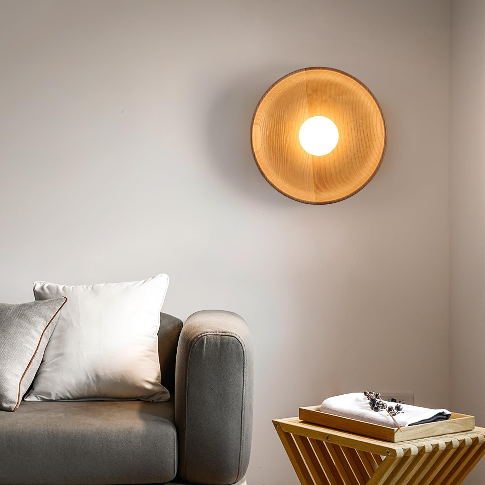 Cumirisra Modern Minimalist Glass Wood Wall Lamp - Letslighting