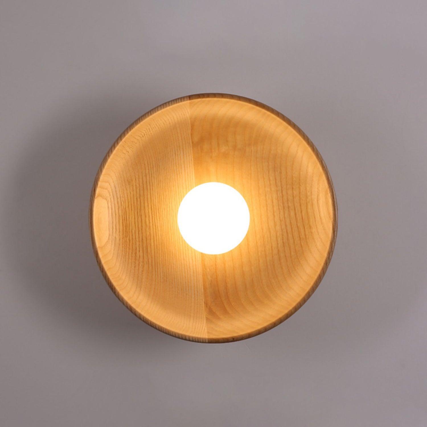 Cumirisra Modern Minimalist Glass Wood Wall Lamp - Letslighting