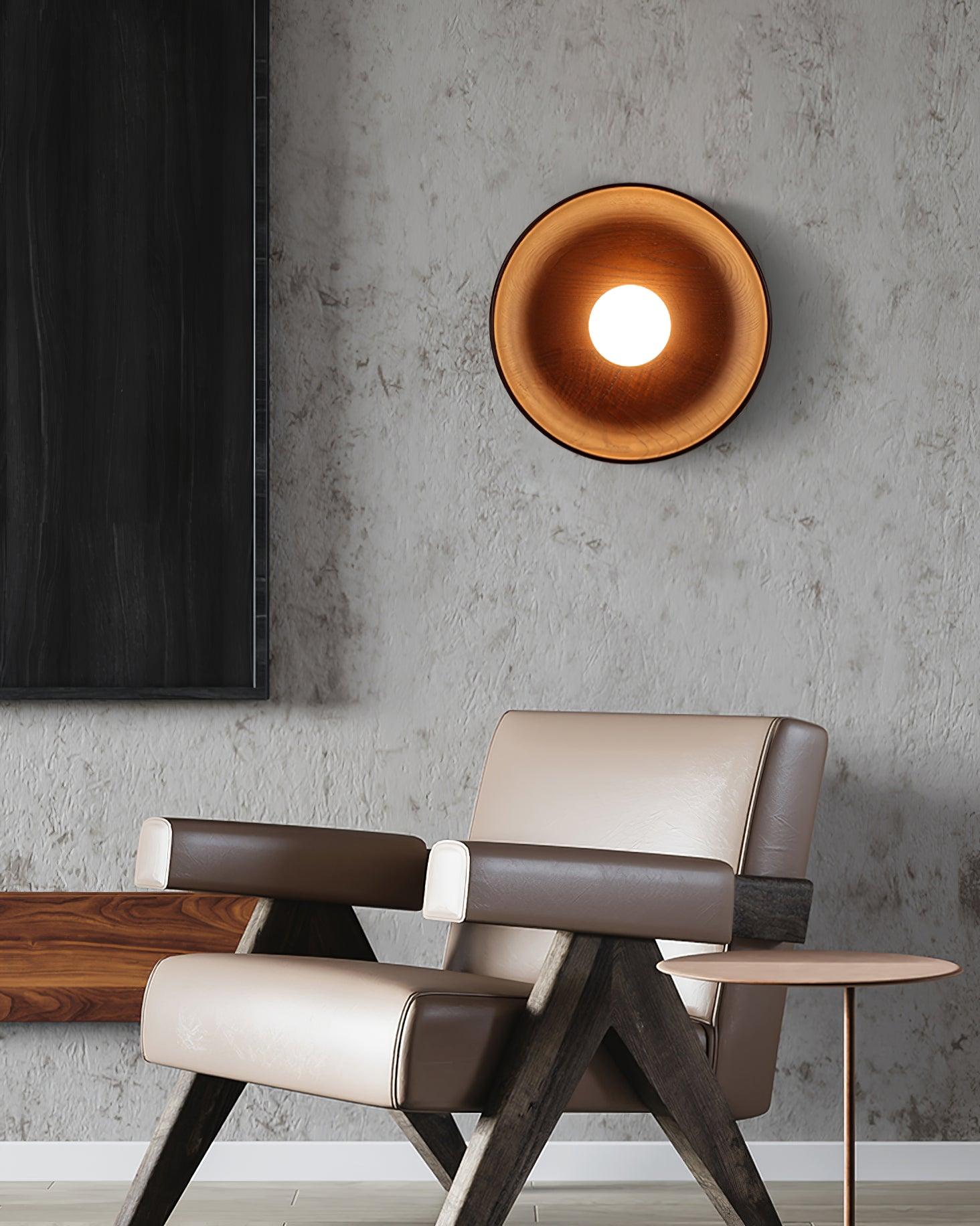 Cumirisra Modern Minimalist Glass Wood Wall Lamp - Letslighting