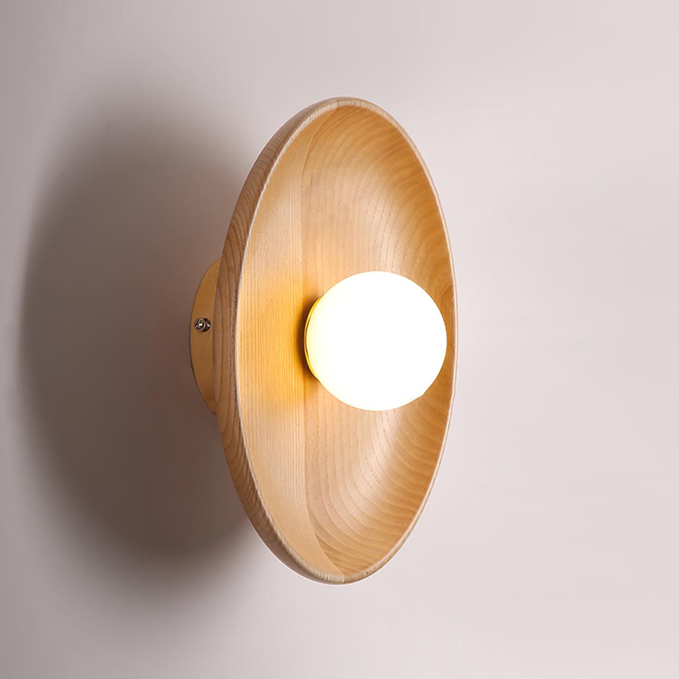 Cumirisra Modern Minimalist Glass Wood Wall Lamp - Letslighting