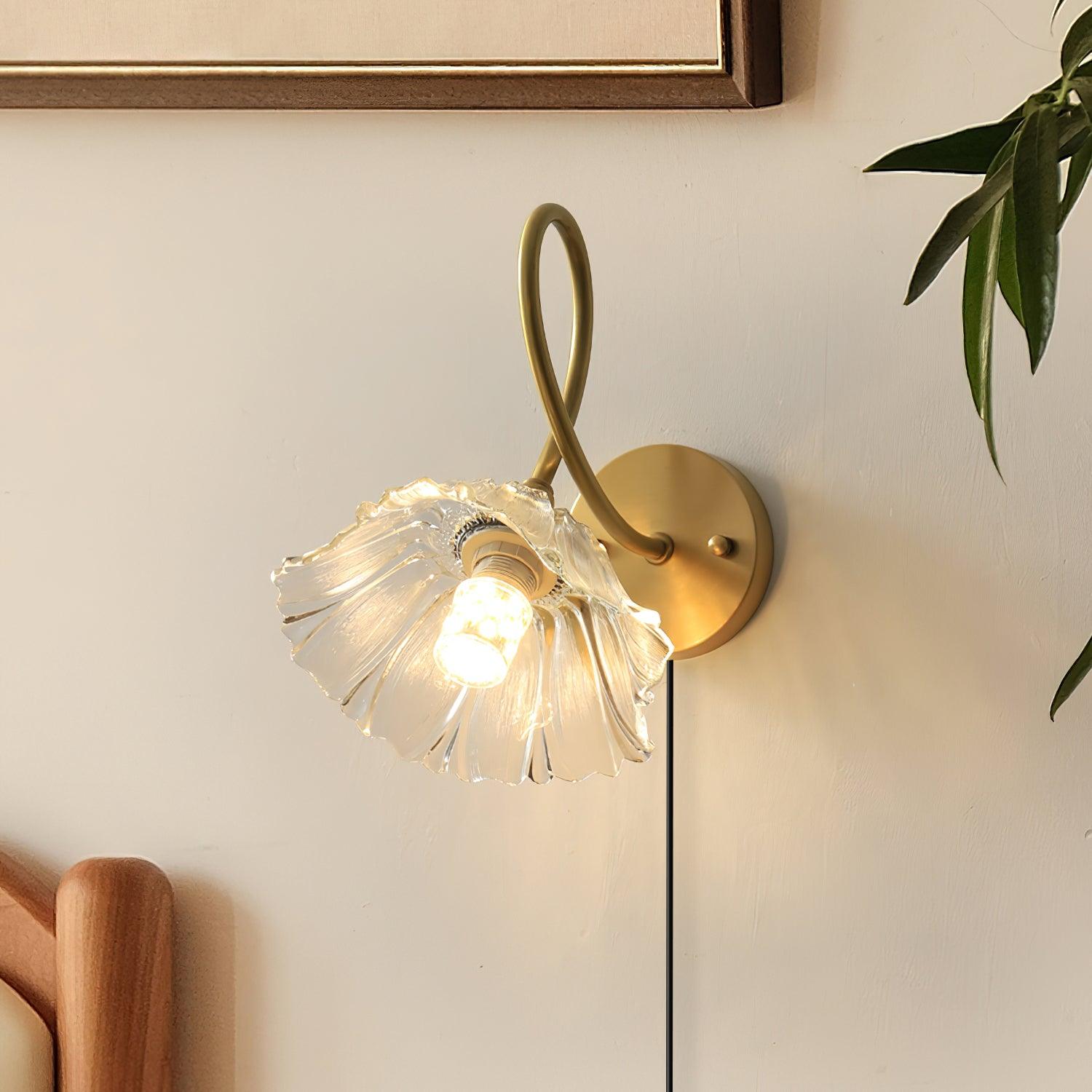 Aurora Glass Petal Plug In /Hardwire Wall Lmap - Letslighting