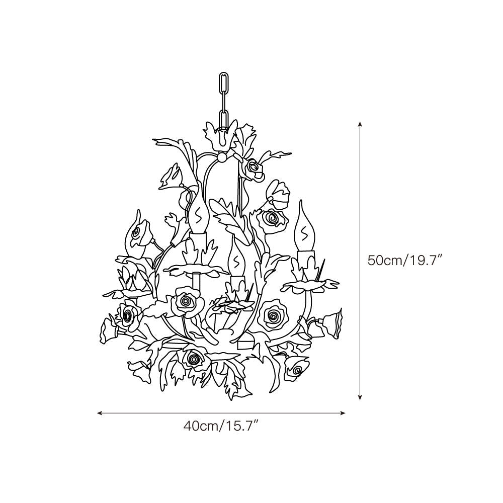 Ember Postmodern Luxury Rose Flower Ceramic Chandelier - Letslighting
