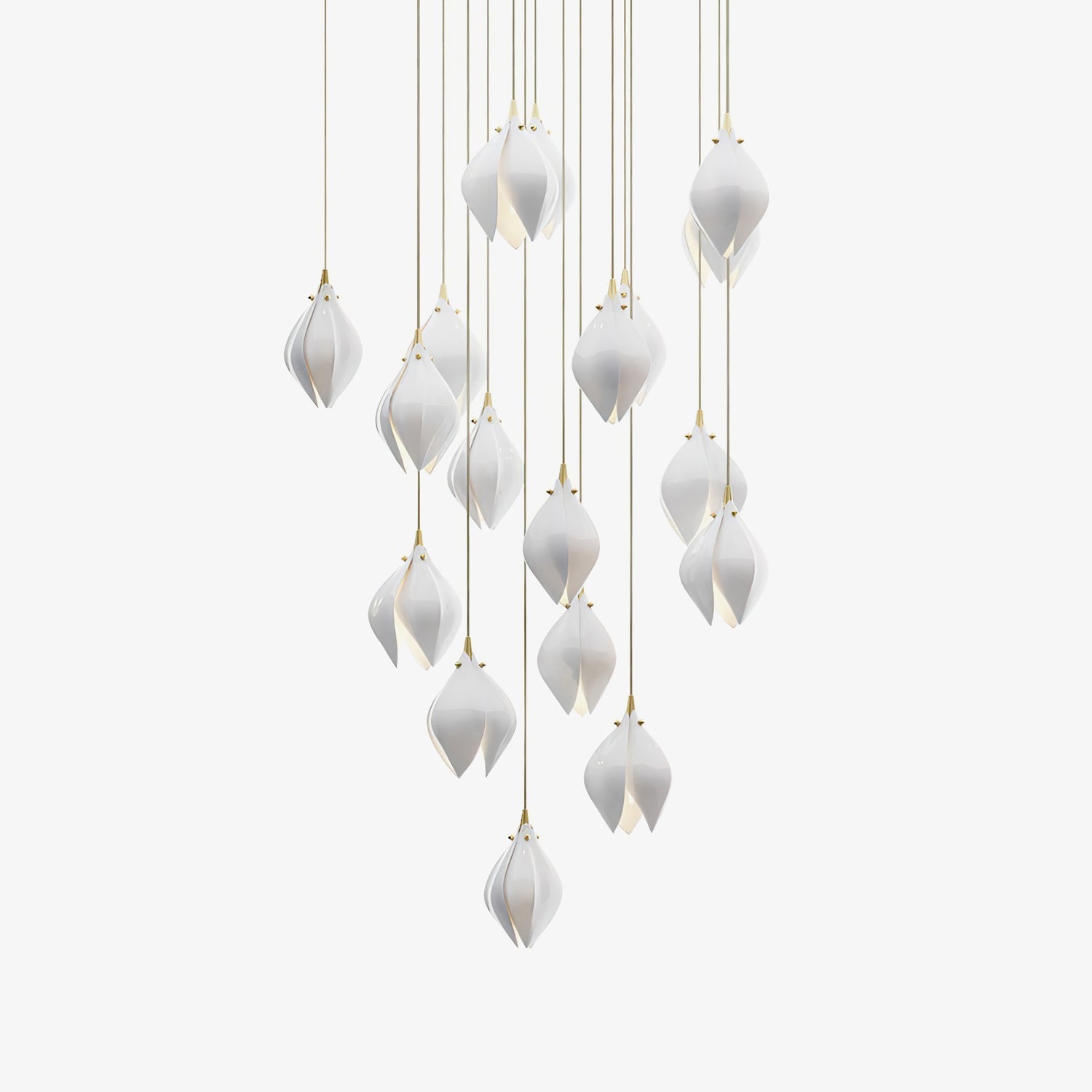 Lustra Pendant Lamp White Floral Ceramic - Letslighting