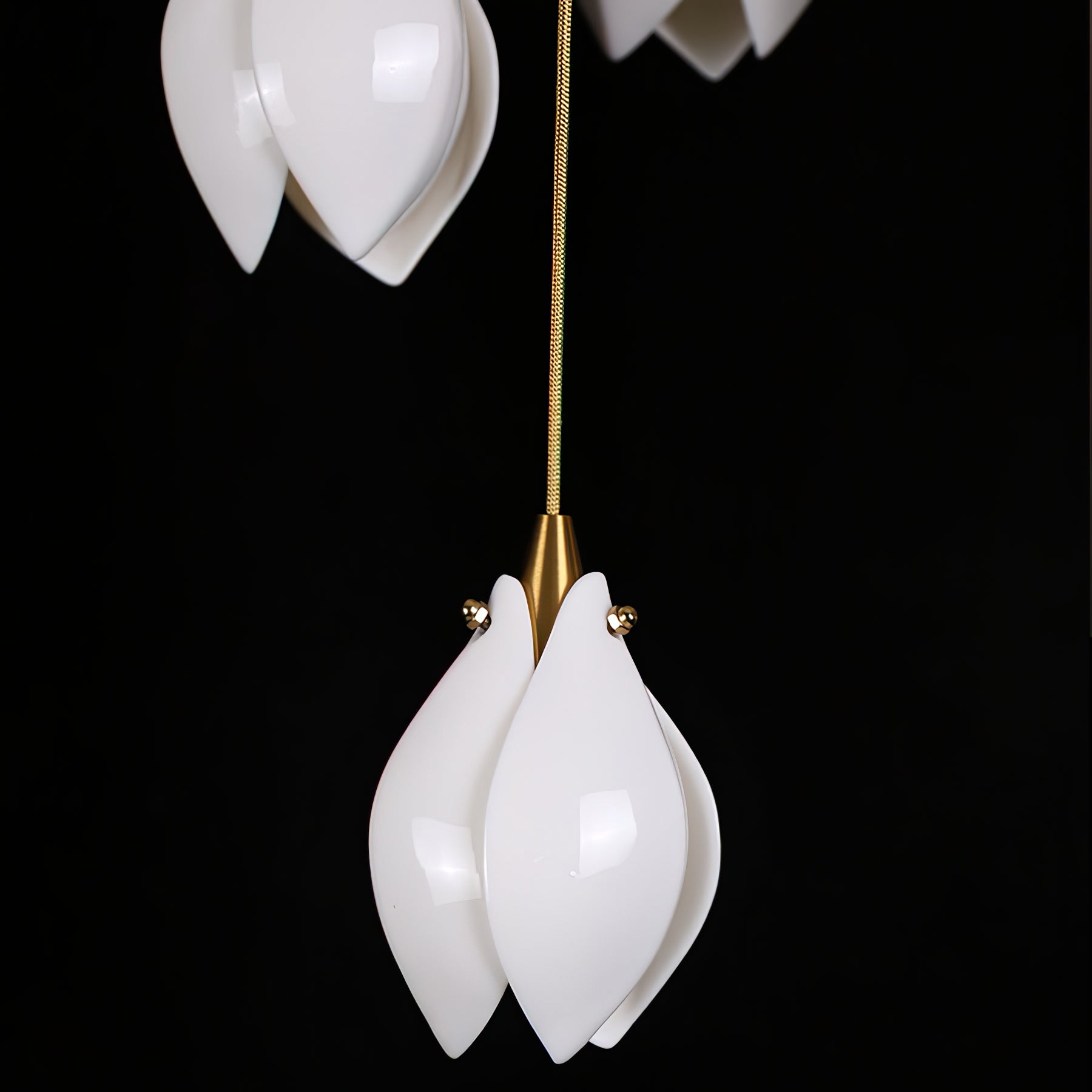 Lustra Pendant Lamp White Floral Ceramic - Letslighting