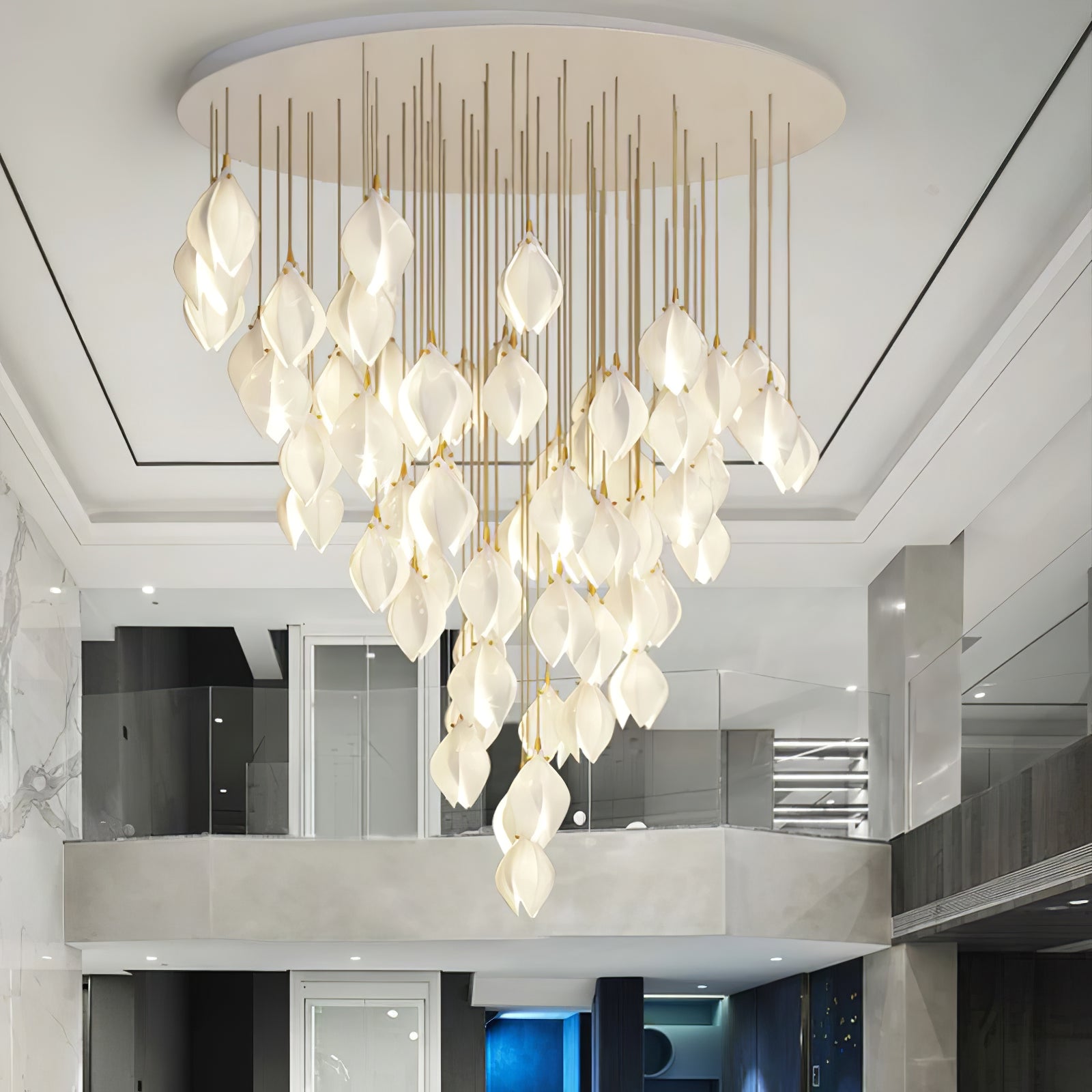 Lustra Pendant Lamp White Floral Ceramic - Letslighting