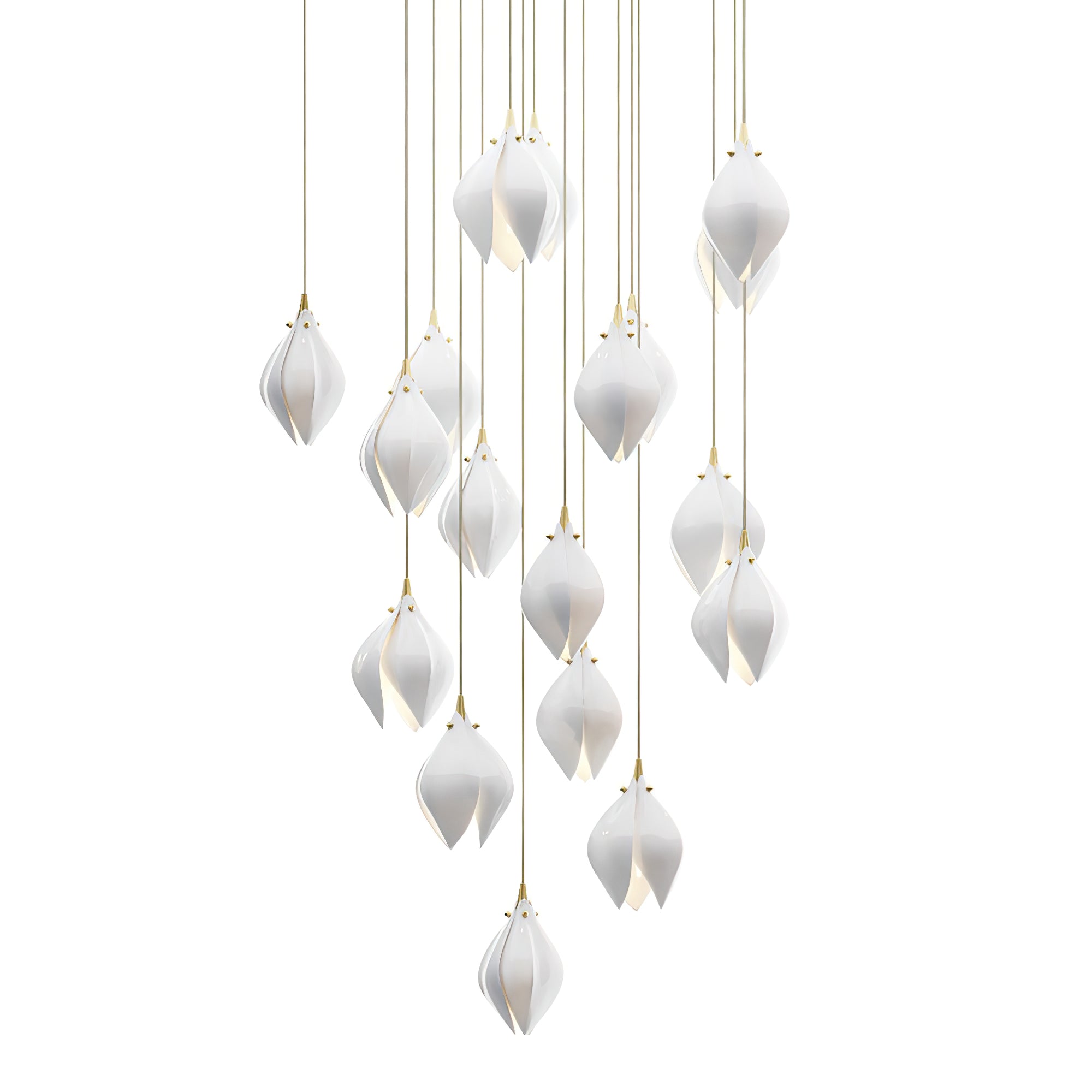 Lustra Pendant Lamp White Floral Ceramic - Letslighting