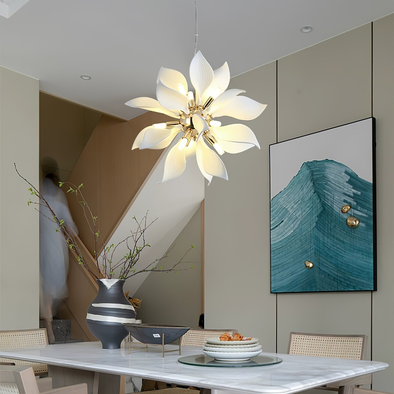 Lustra Pendant Lamp Ceramic Petals Blooming - Letslighting