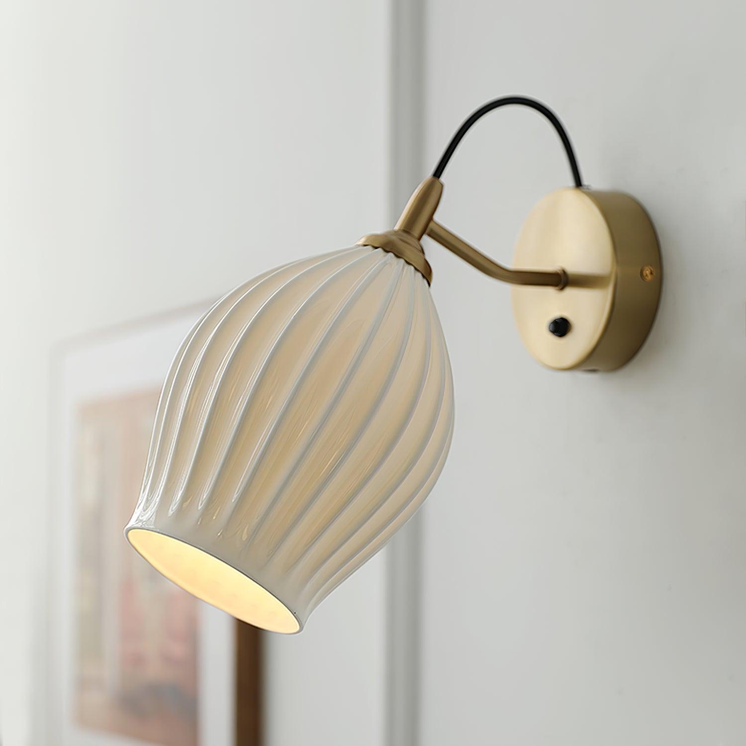 Zotalisra Modern Minimalist Ribbed Ceramic Wall light - Letslighting