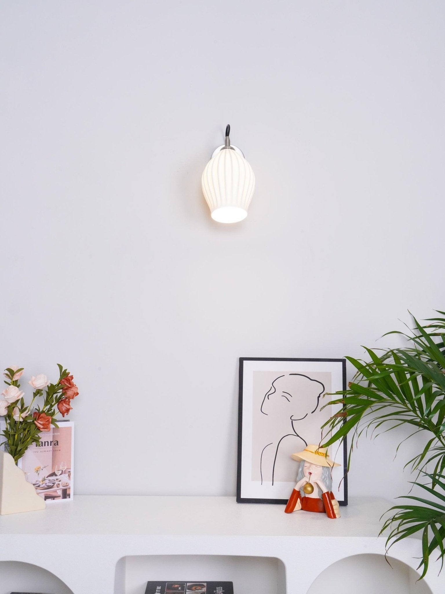Zotalisra Modern Minimalist Ribbed Ceramic Wall light - Letslighting