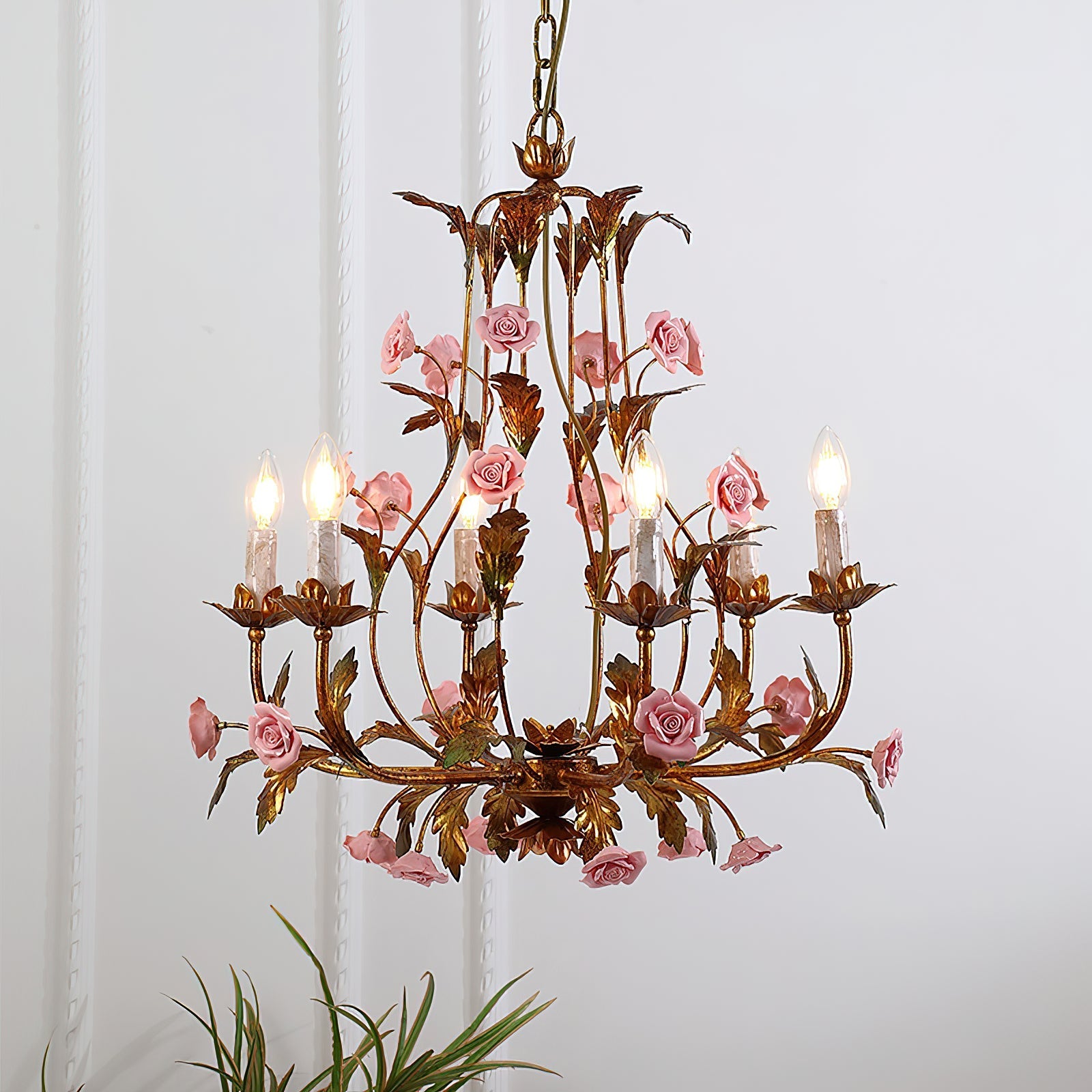 Ember Postmodern Luxury Rose Flower Ceramic Chandelier - Letslighting