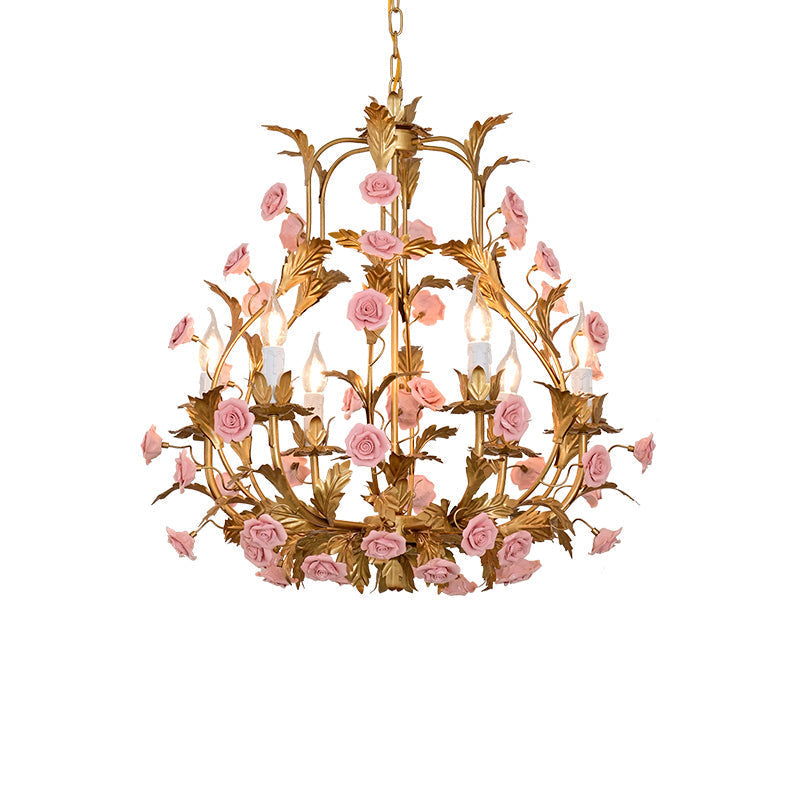 Ember Postmodern Luxury Rose Flower Ceramic Chandelier - Letslighting