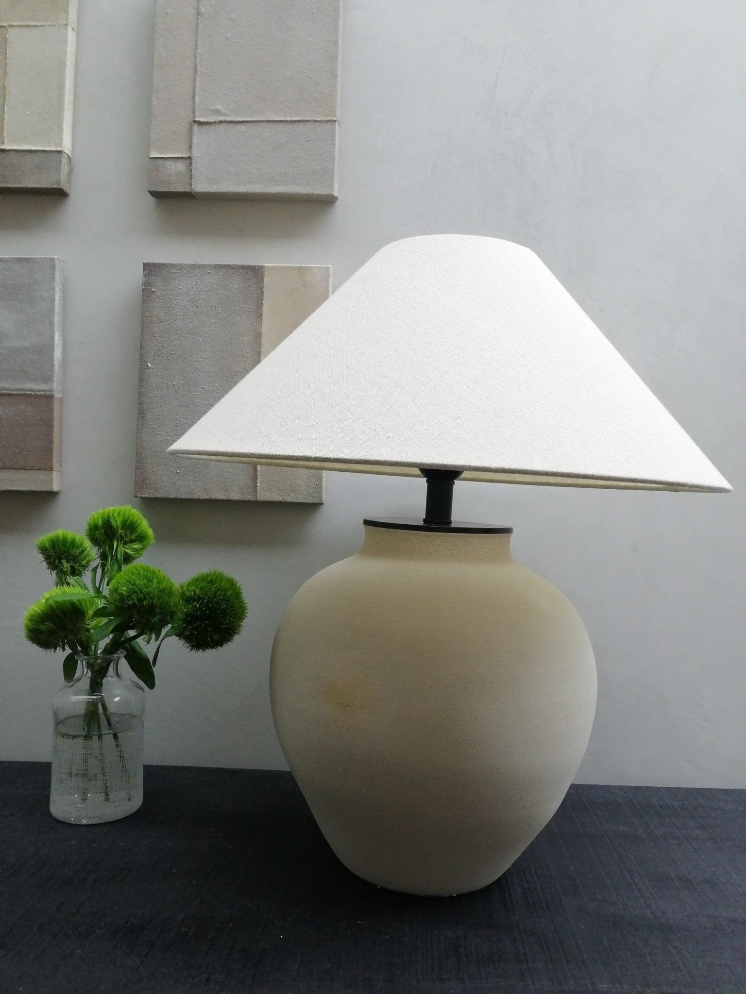 Lumian Fabric Ceramic Rustic Table Lamp - Letslighting