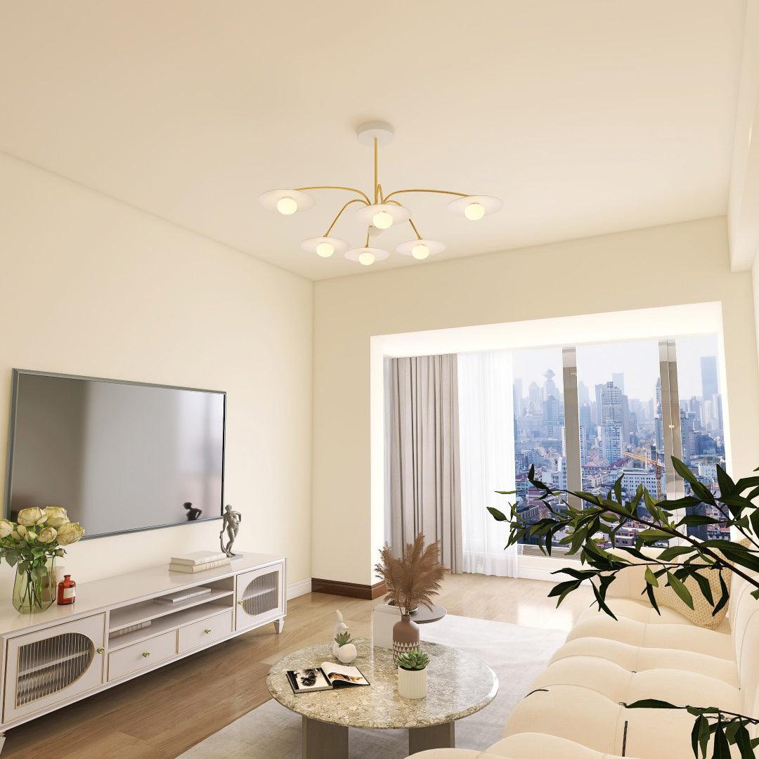Lustra Chandelier with Art Deco-Inspired Mushroom - Letslighting