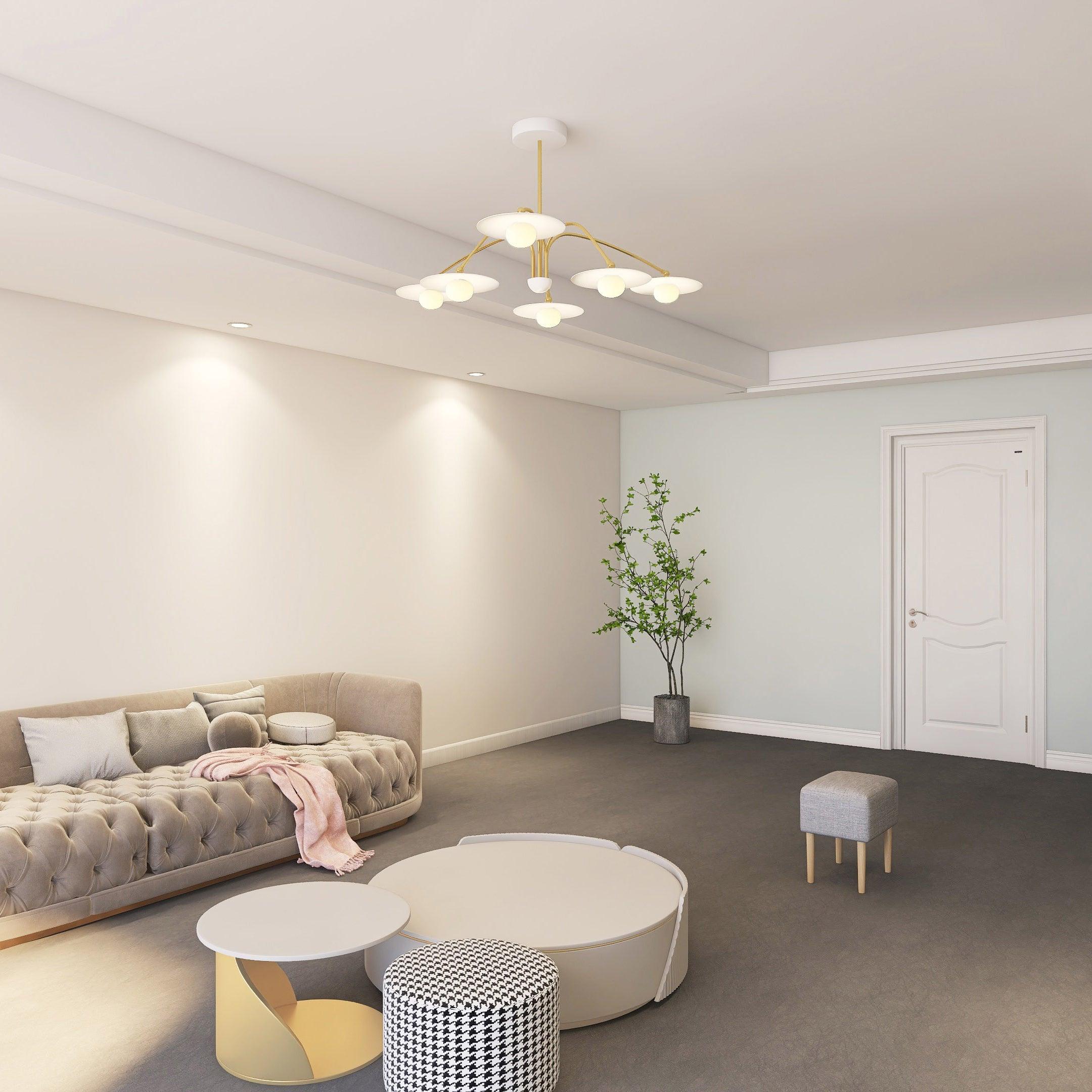Lustra Chandelier with Art Deco-Inspired Mushroom - Letslighting