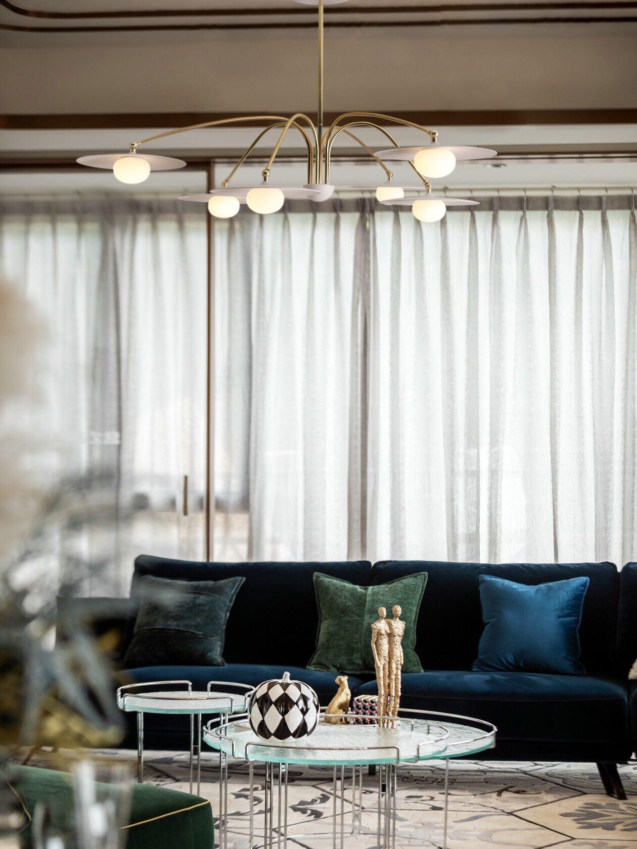 Lustra Chandelier with Art Deco-Inspired Mushroom - Letslighting
