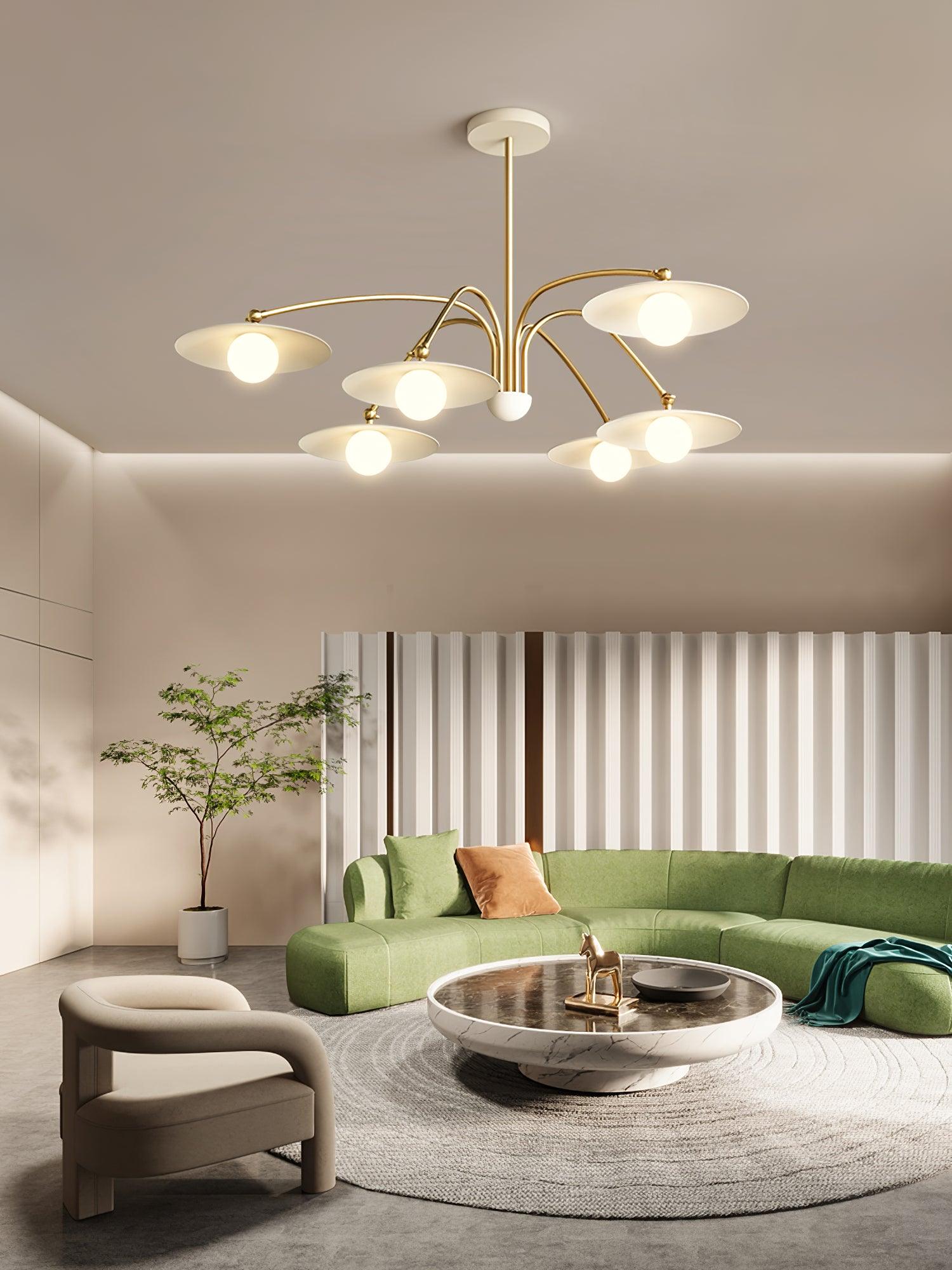Lustra Chandelier with Art Deco-Inspired Mushroom - Letslighting